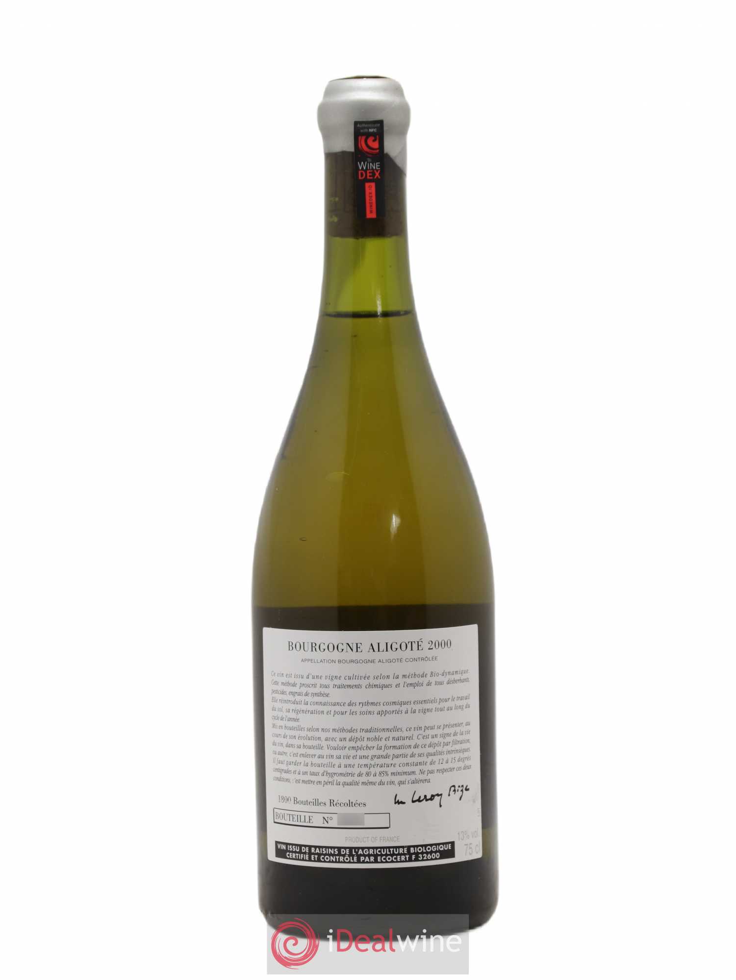 Bourgogne Aligoté Sous Chatelet d'Auvenay (Domaine) 2000 - Lot de 1 bouteille - 1
