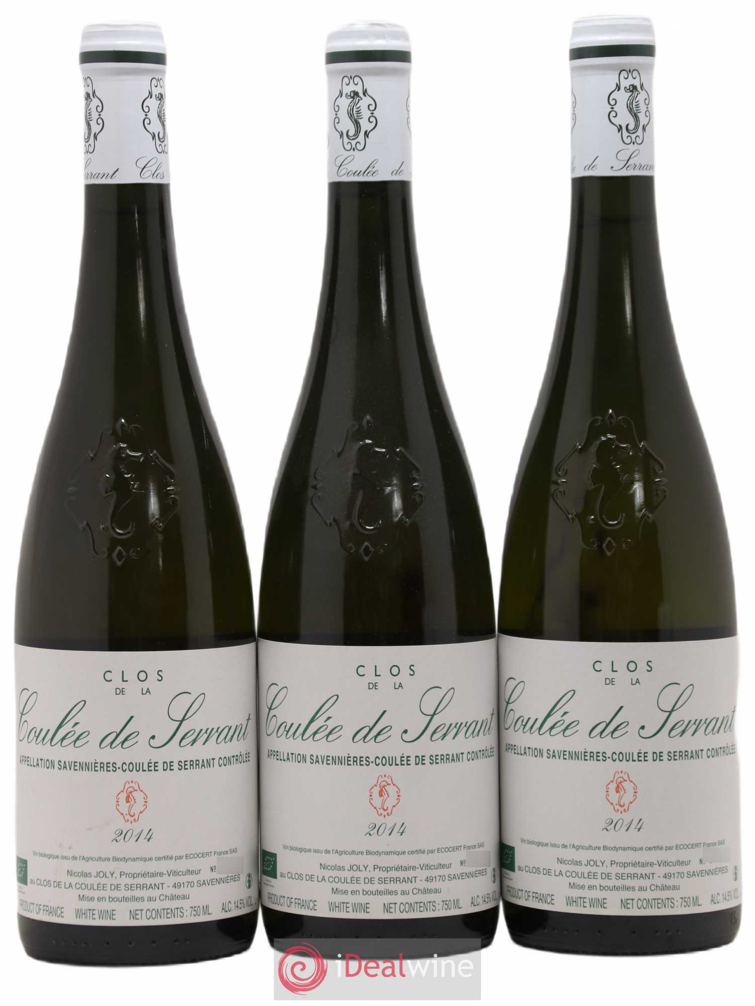 Savennières Clos de la Coulée de Serrant Vignobles de la Coulée de Serrant - Nicolas Joly 2014 - Lot de 3 bouteilles - 0