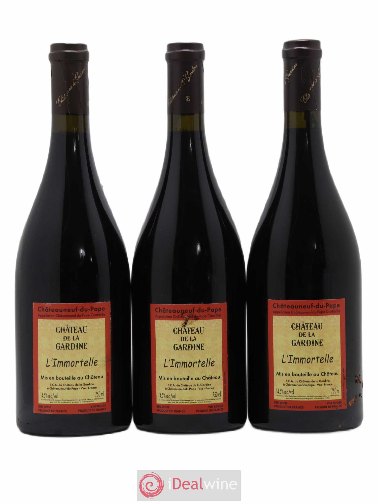 Châteauneuf-du-Pape Château de La Gardine L'Immortelle Famille Brunel 2010 - Lot de 3 bouteilles - 1
