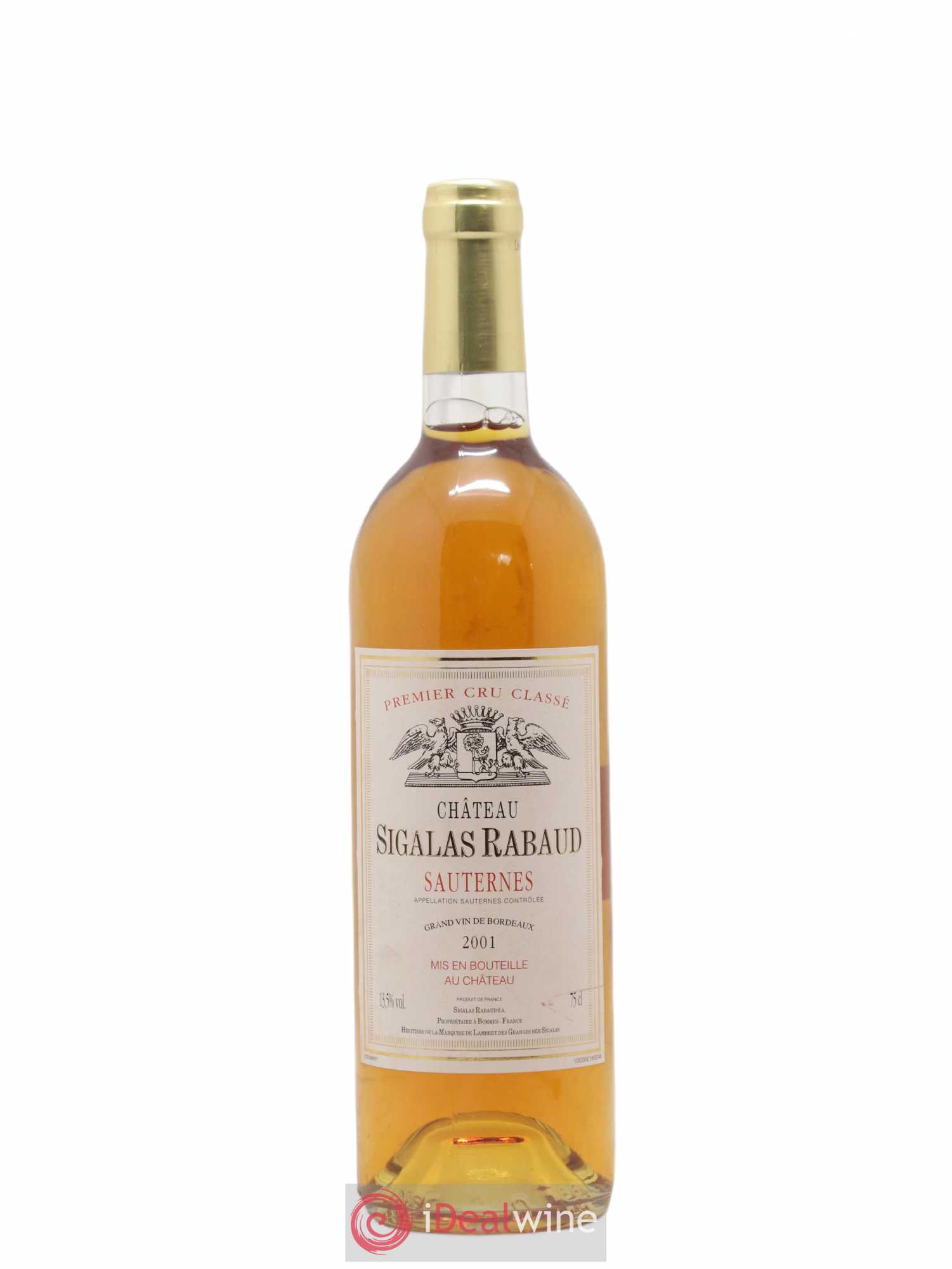 Château Sigalas Rabaud 1er Grand Cru Classé 2001 - Posten von 1 Flasche - 0