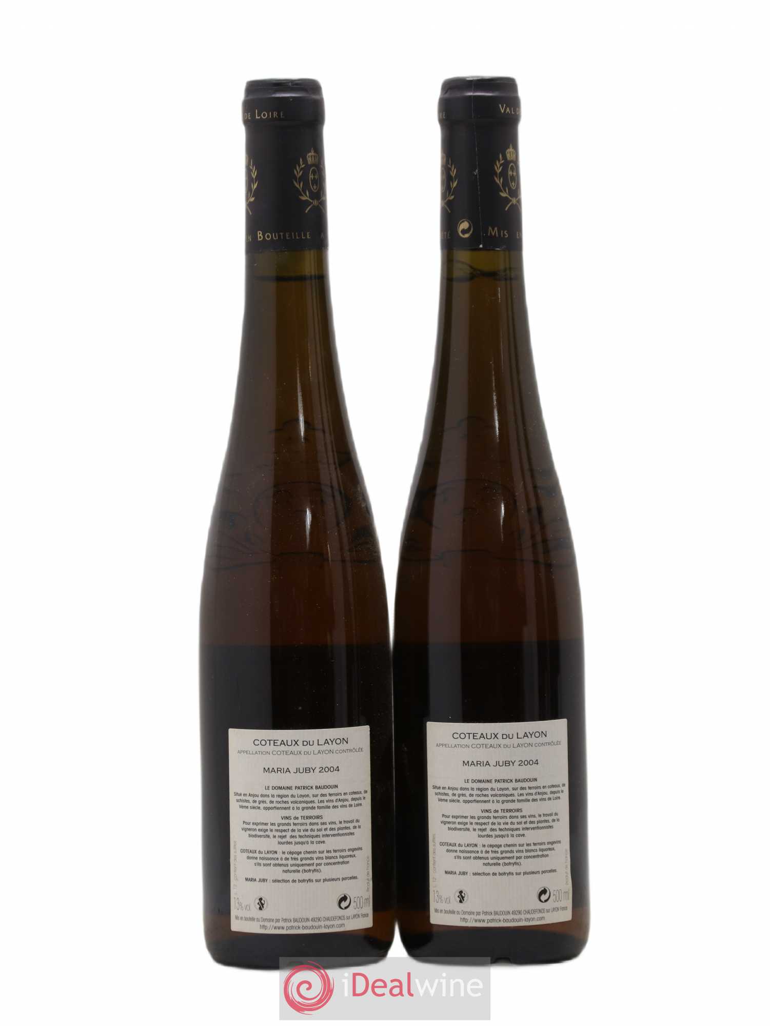 Coteaux du Layon Maria Juby Baudouin 50cl 2004 - Lotto di 2 bottiglie - 1
