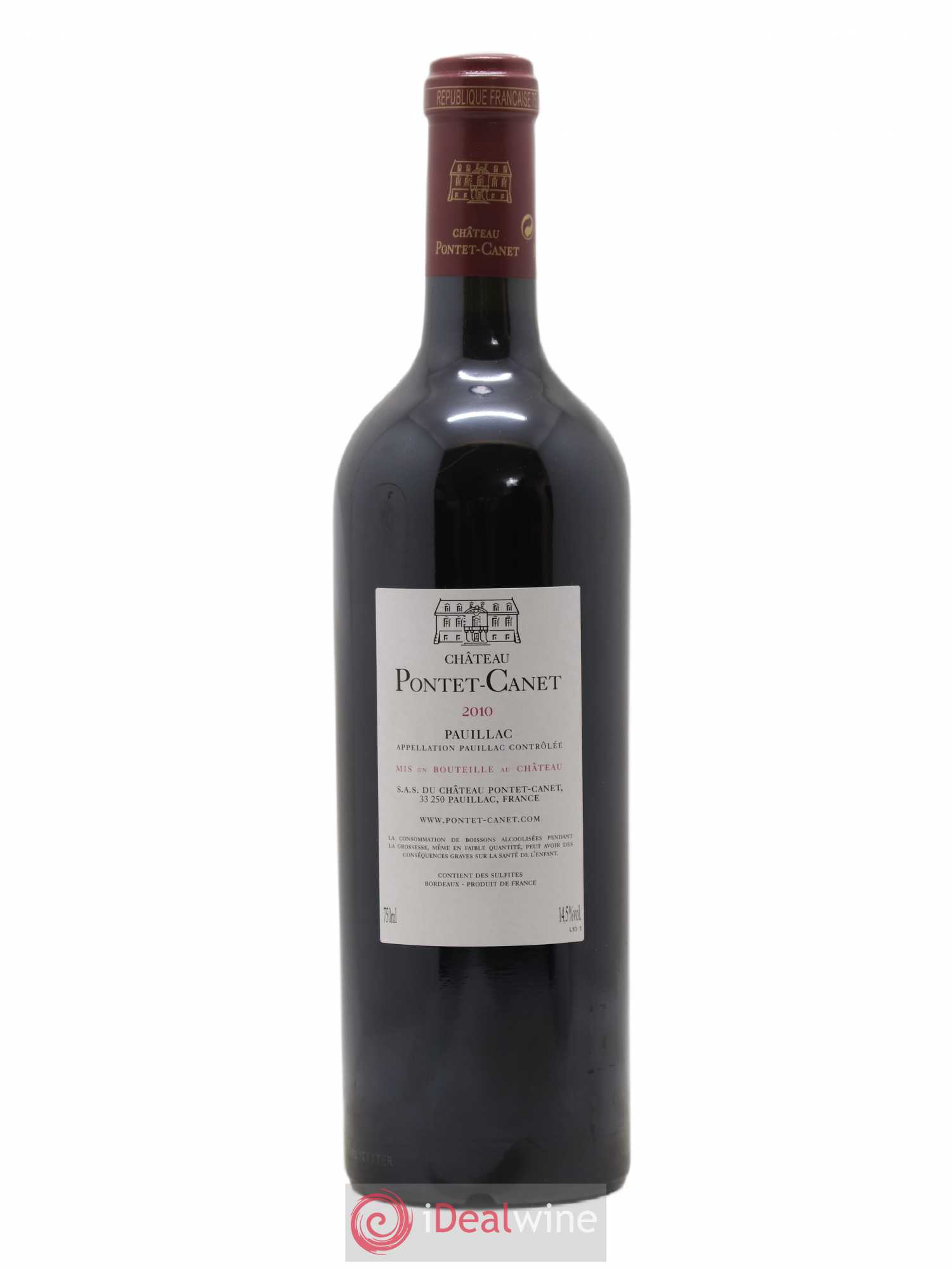 Château Pontet Canet 5ème Grand Cru Classé 2010 - Lot de 1 bouteille - 1