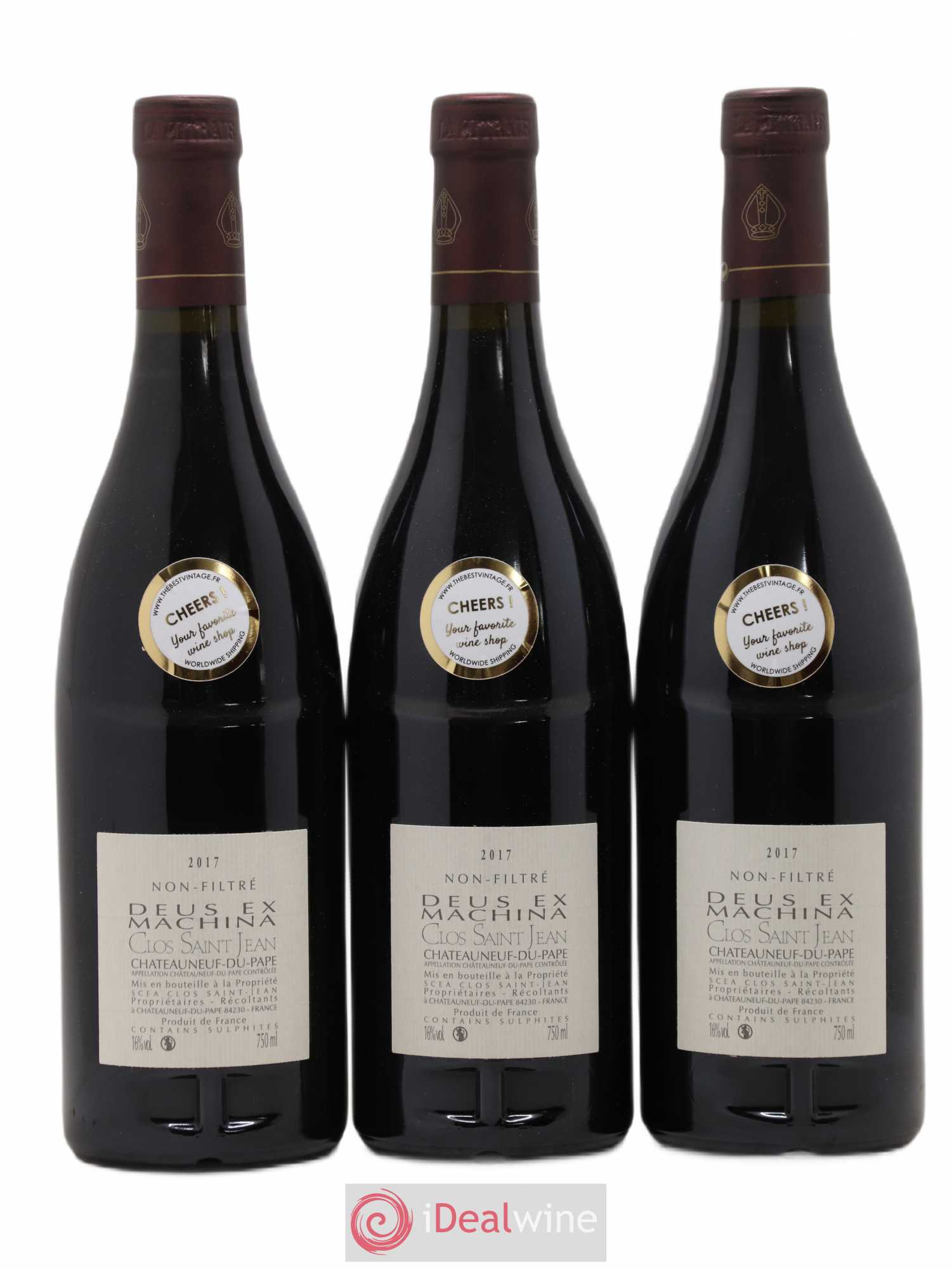 Châteauneuf-du-Pape Clos Saint-Jean Deus Ex Machina Pascal et Vincent Maurel 2017 - Lot de 3 bouteilles - 1