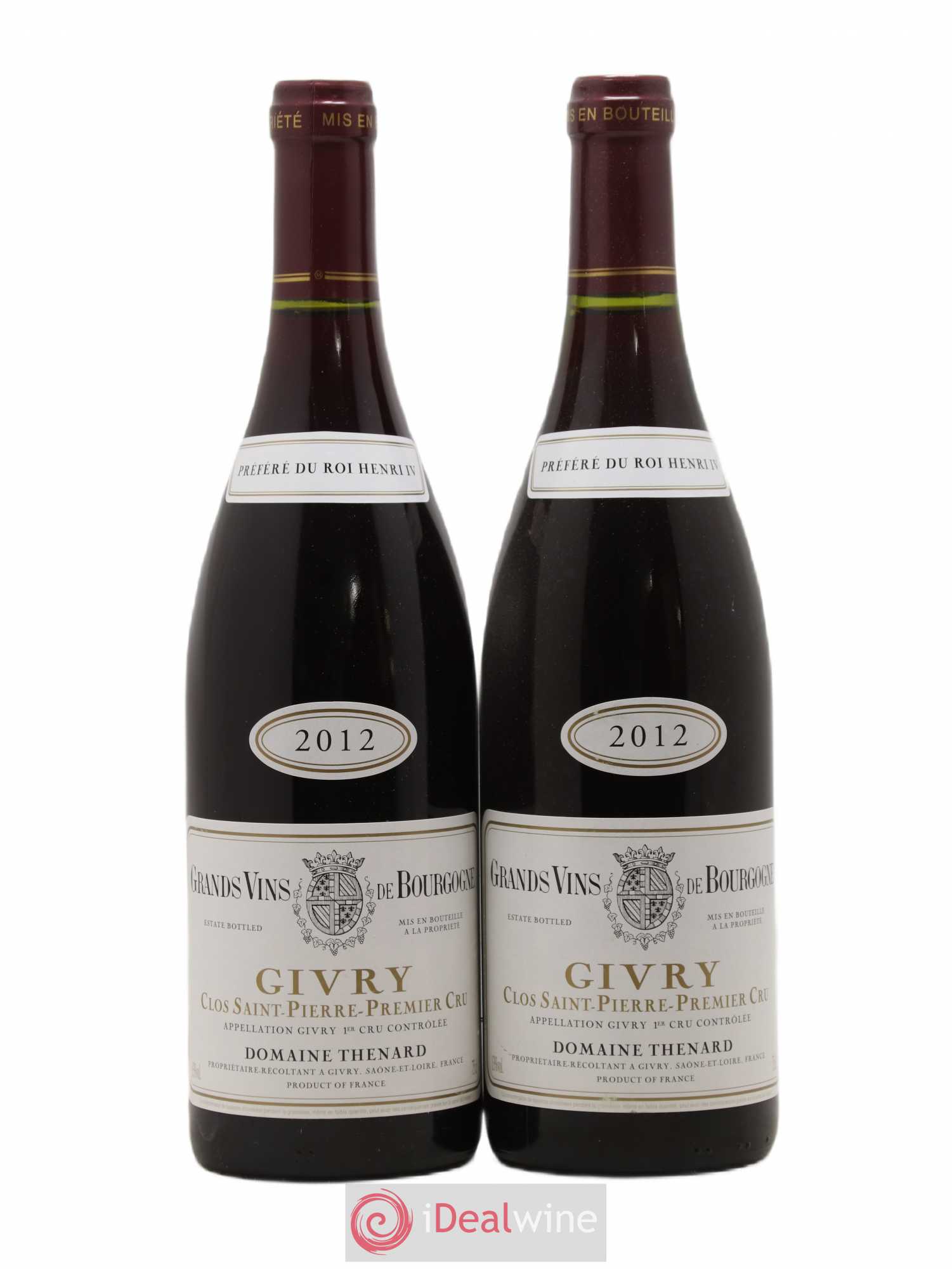 Givry 1er Cru Clos St Pierre Thenard 2012 - Posten von 2 Flaschen - 0