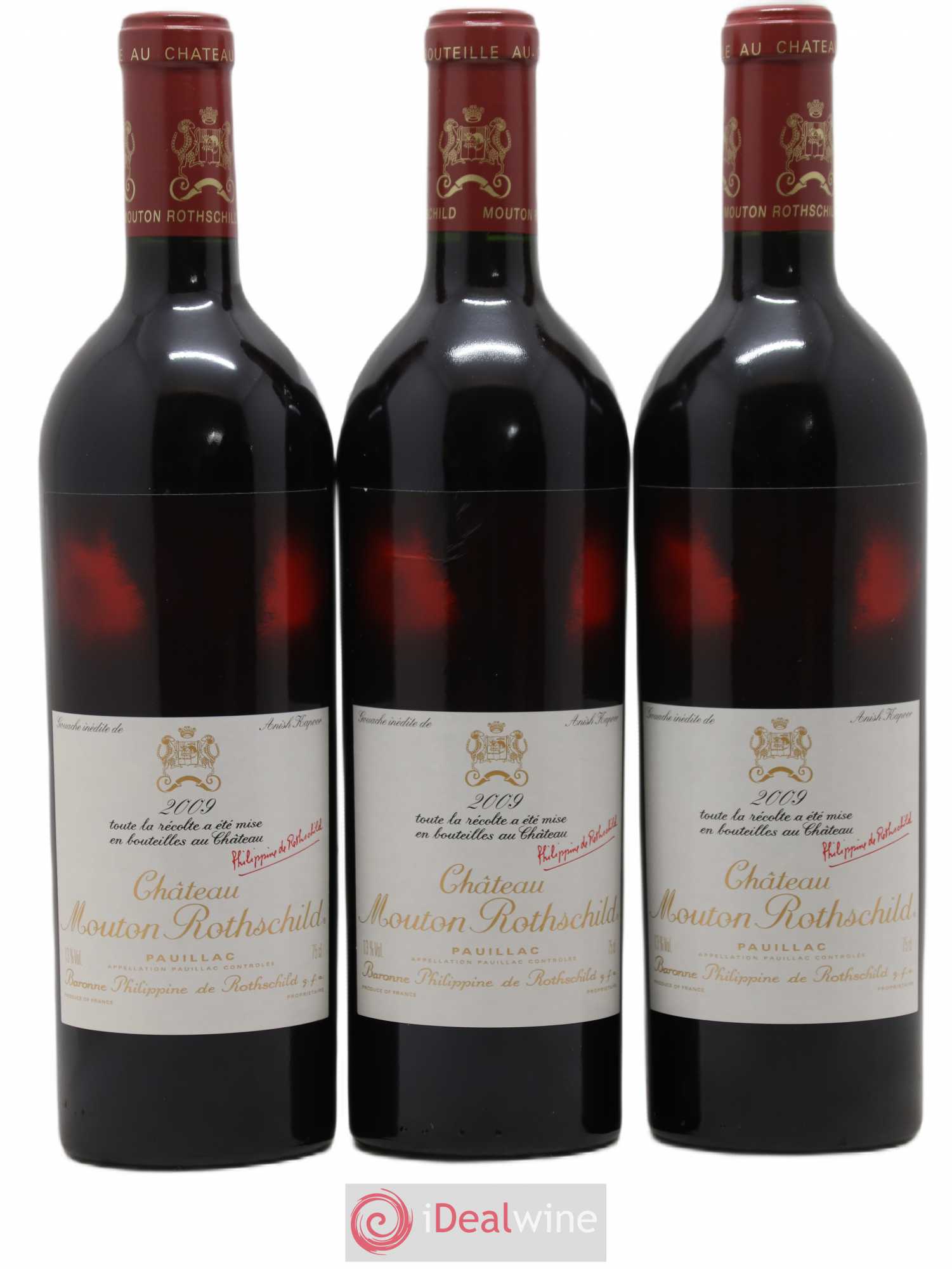 Château Mouton Rothschild 1er Grand Cru Classé 2009 - Lot de 3 bouteilles - 0