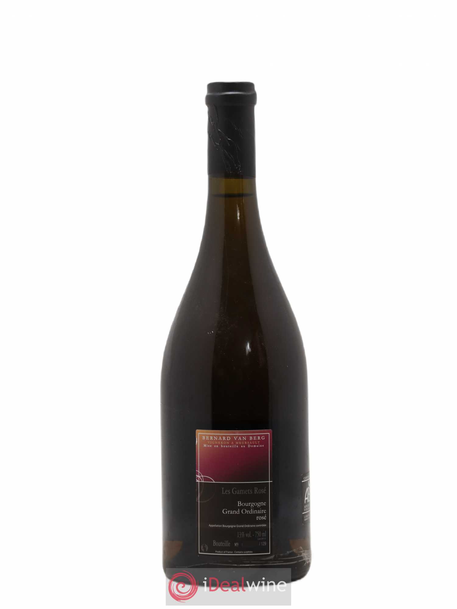 Bourgogne Grand Ordinaire Les Gamets Rosé Bernard Van Berg Le Vin Plus Simplement Vanberg 2011 - Lot de 1 bouteille - 1