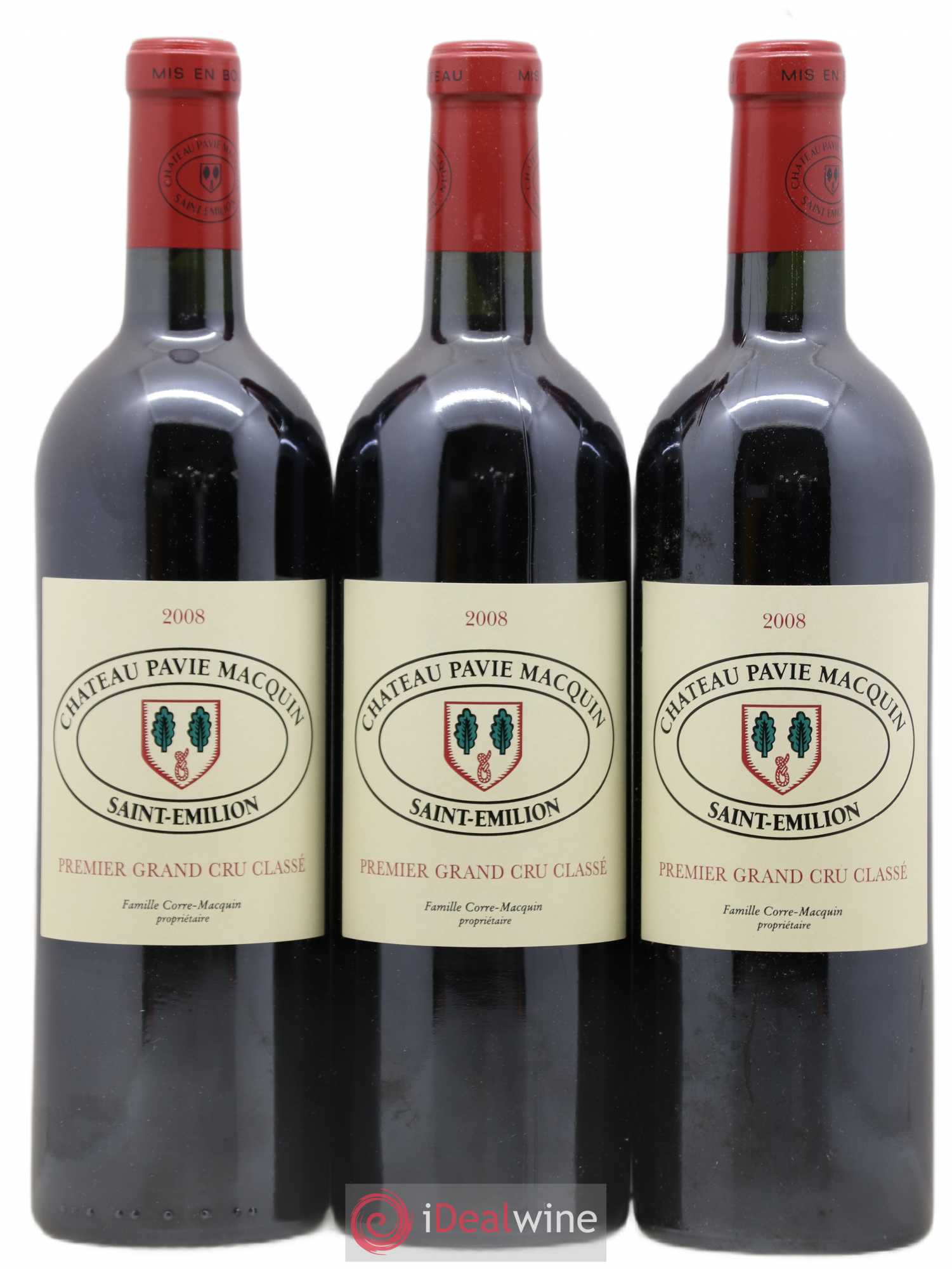 Château Pavie Macquin 1er Grand Cru Classé B 2008 - Lot de 3 bouteilles - 0