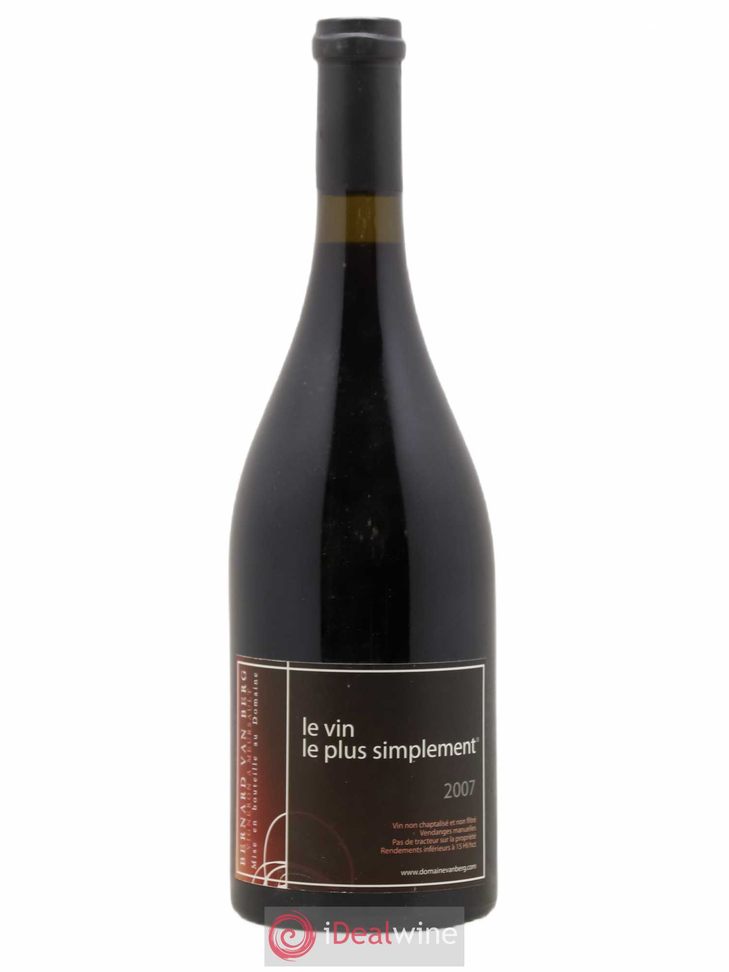 Bourgogne Grand Ordinaire Le Vin le plus simplement Bernard Van Berg 2007 - Posten von 1 Flasche - 0