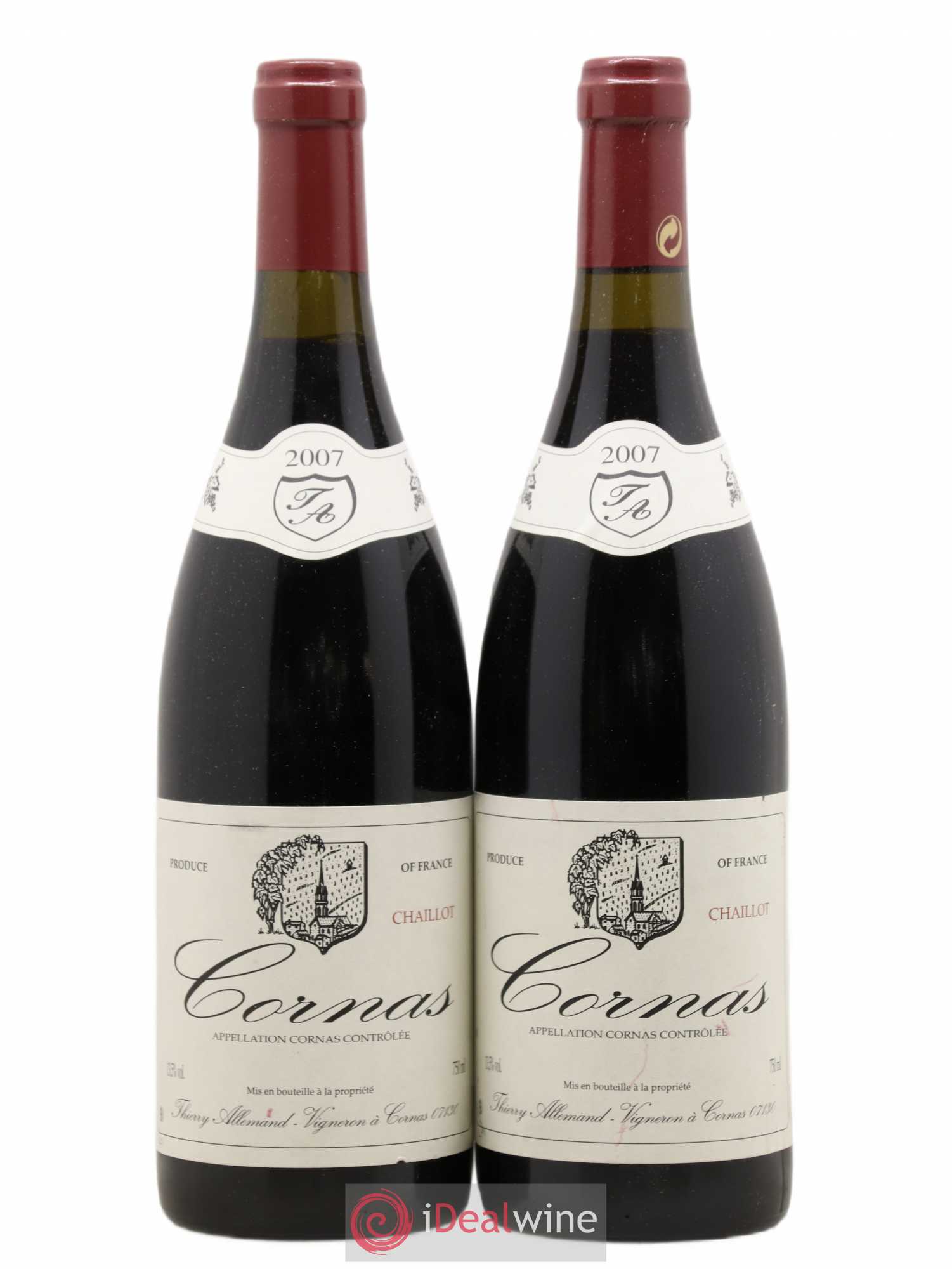 Cornas Chaillot Thierry Allemand 2007 - Lot de 2 bouteilles - 0