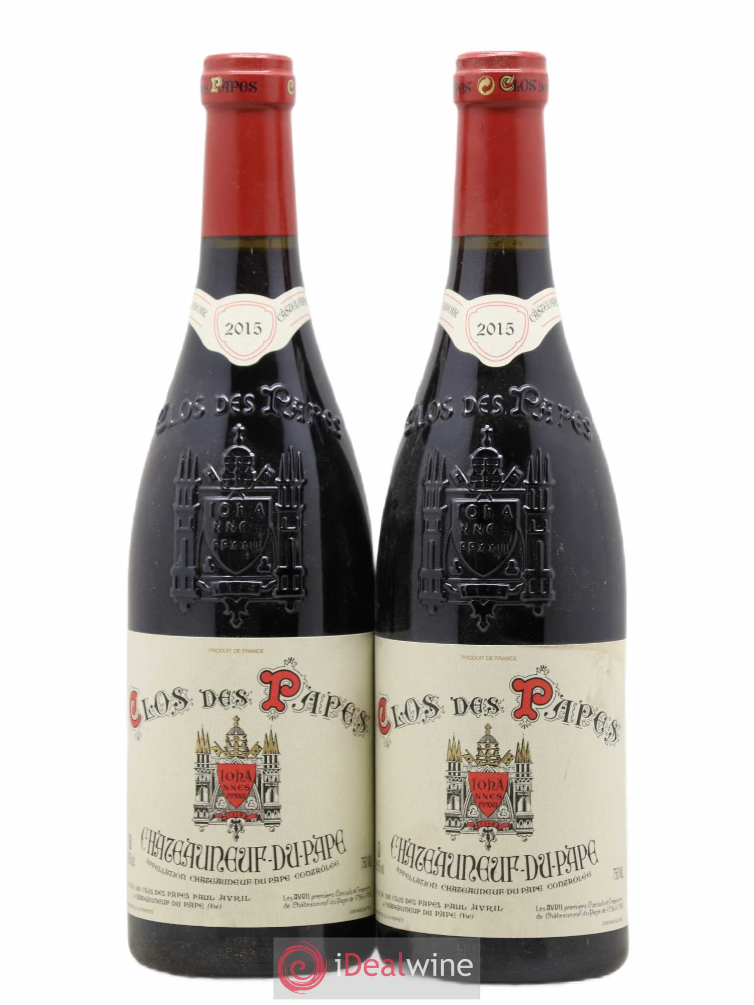 Châteauneuf-du-Pape Clos des Papes - Paul Avril 2015 - Lot de 2 bouteilles - 0