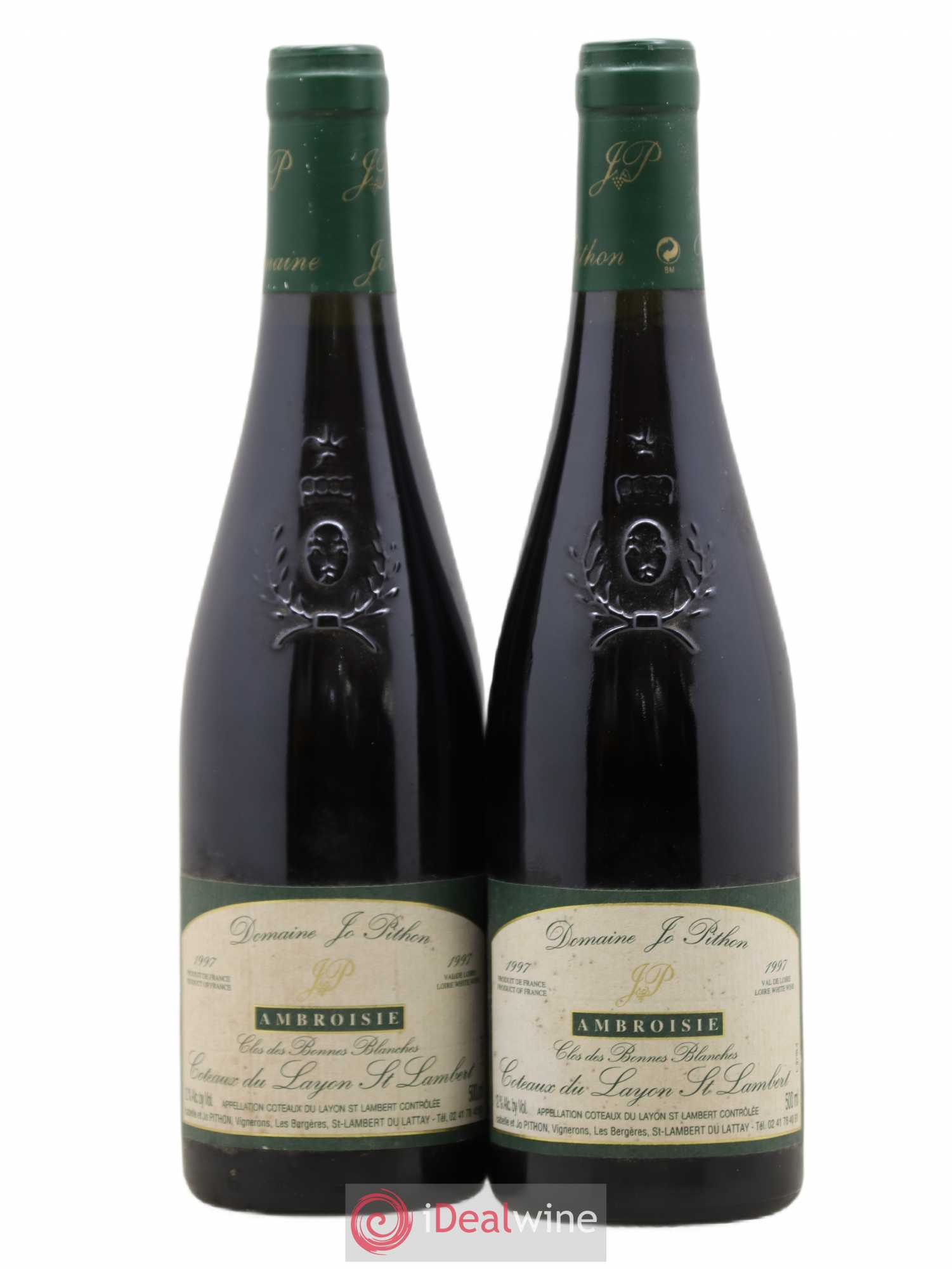 Coteaux du Layon Saint-Lambert Ambroisie Clos des Bonnes Blanches Jo Pithon (Domaine) 50CL 1997 - Lotto di 2 bottiglie - 0