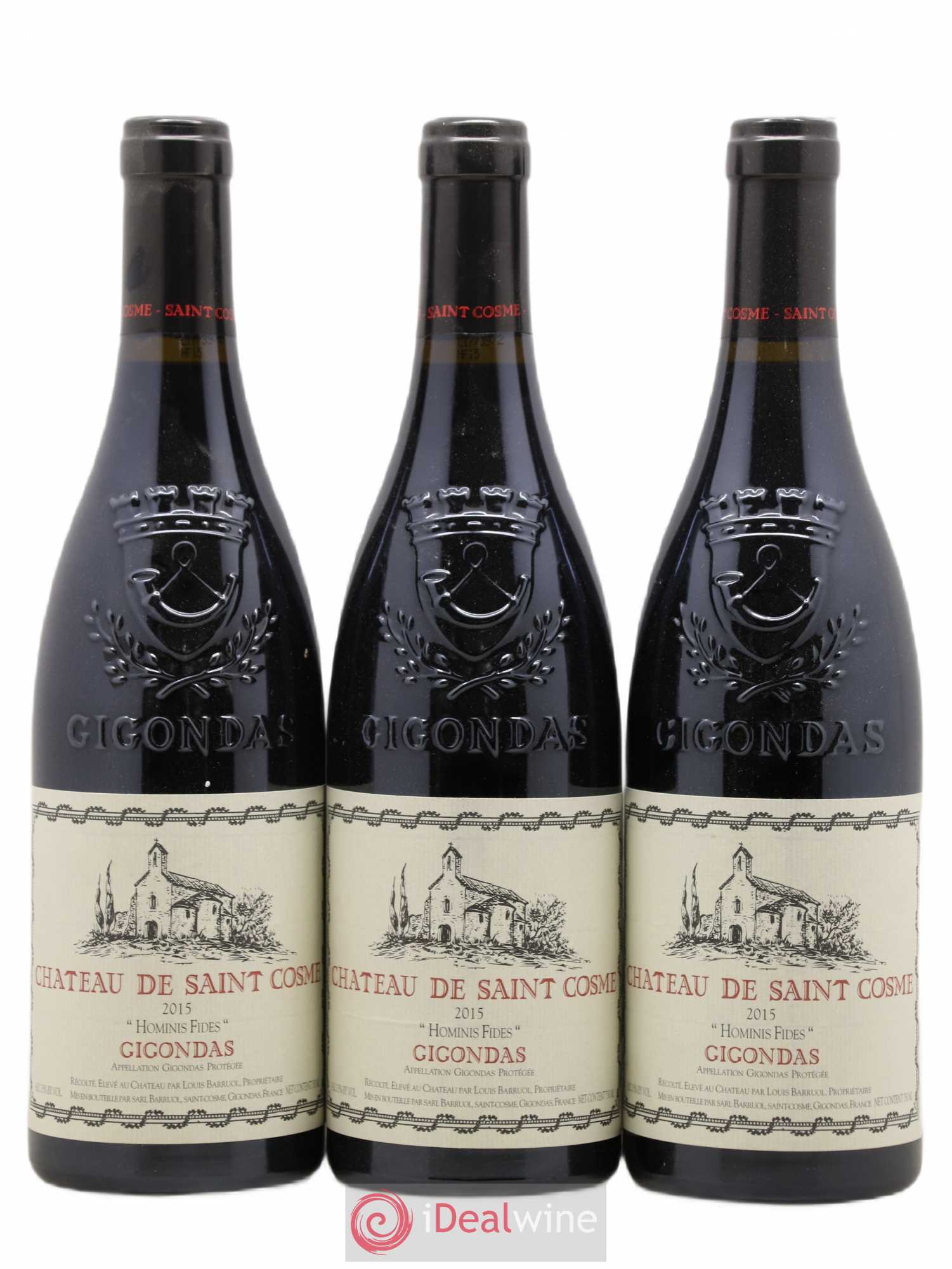 Gigondas Hominis Fides Saint Cosme 2015 - Lot de 3 bouteilles - 0