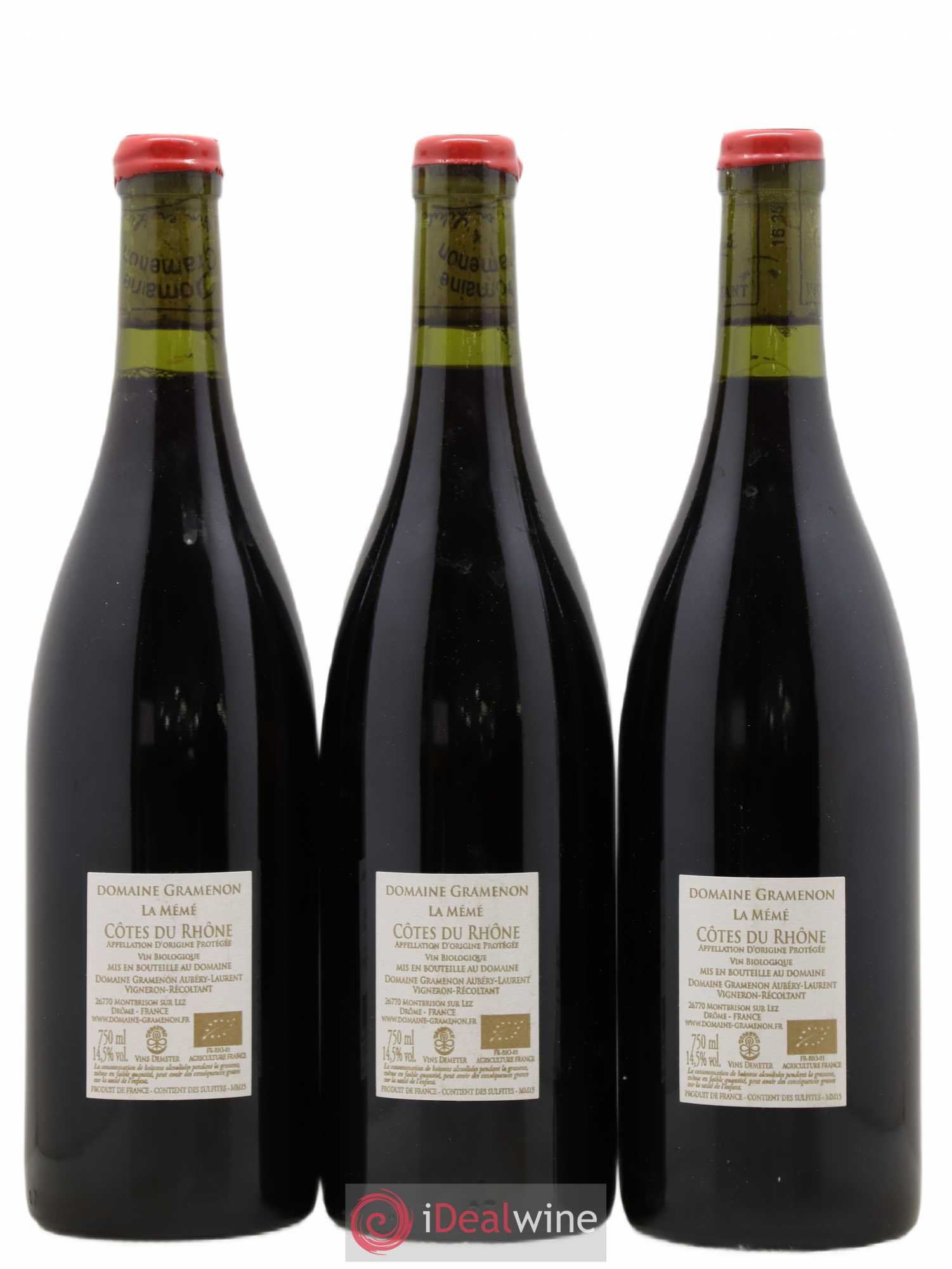 Côtes-du-Rhône La Mémé Ceps Centenaires Gramenon (Domaine) 2015 - Lot de 3 bouteilles - 1