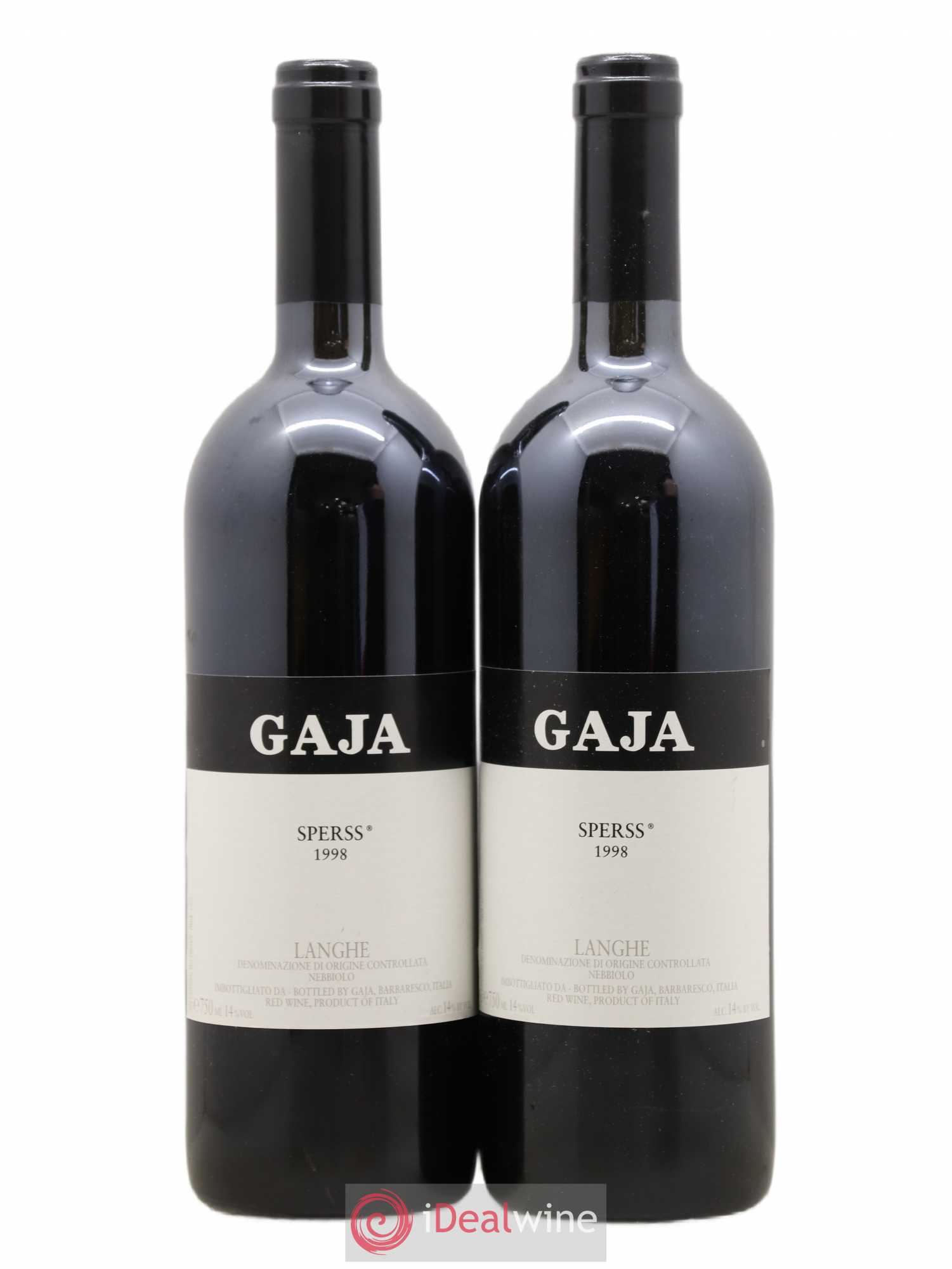 Langhe Sperss Angelo Gaja 1998 - Lot de 2 bouteilles - 0