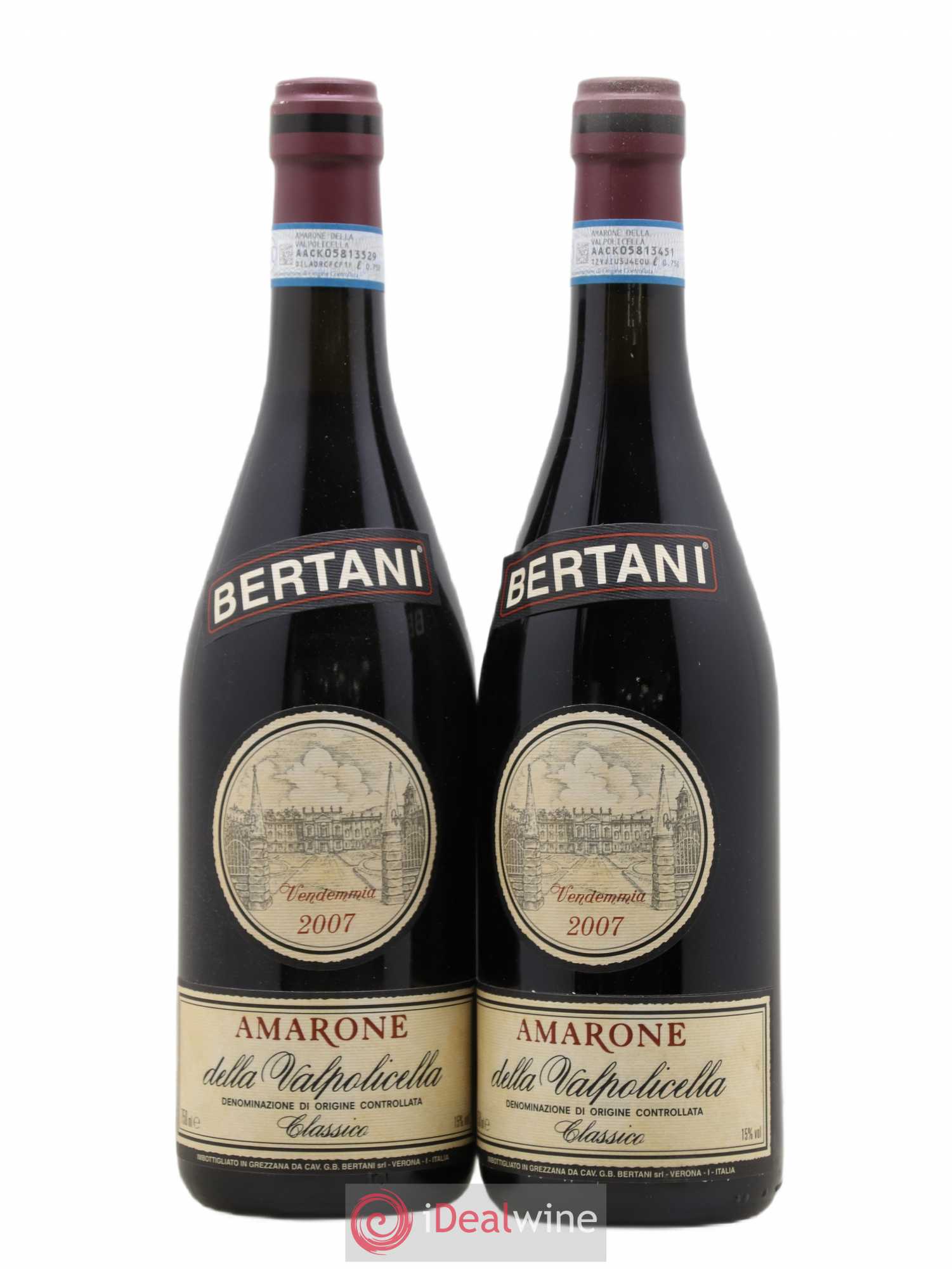 Amarone della Valpolicella DOC Classico Bertani 2007 - Lot de 2 bouteilles - 0