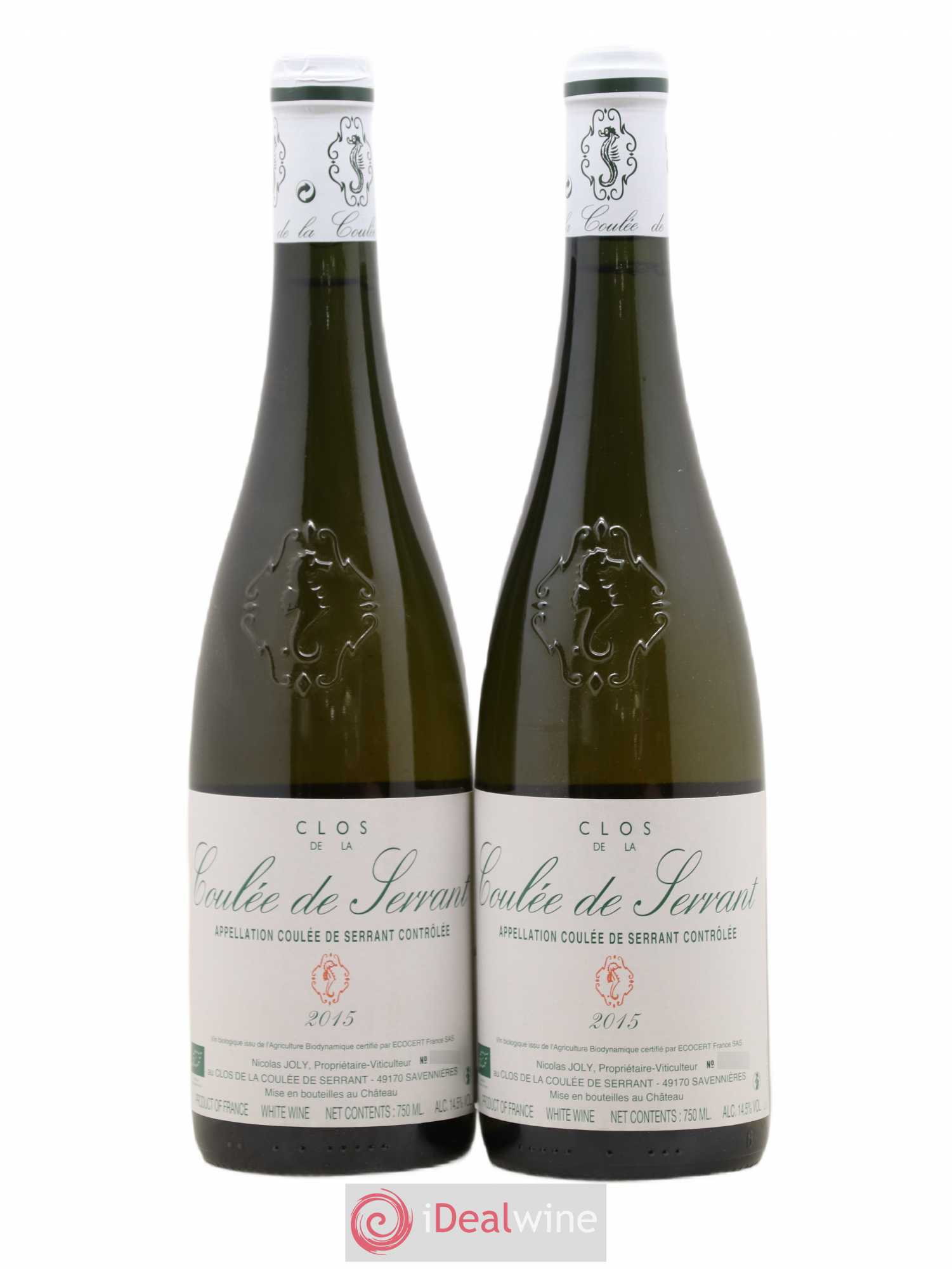 Savennières Clos de la Coulée de Serrant Vignobles de la Coulée de Serrant - Nicolas Joly 2015 - Lot de 2 bouteilles - 0