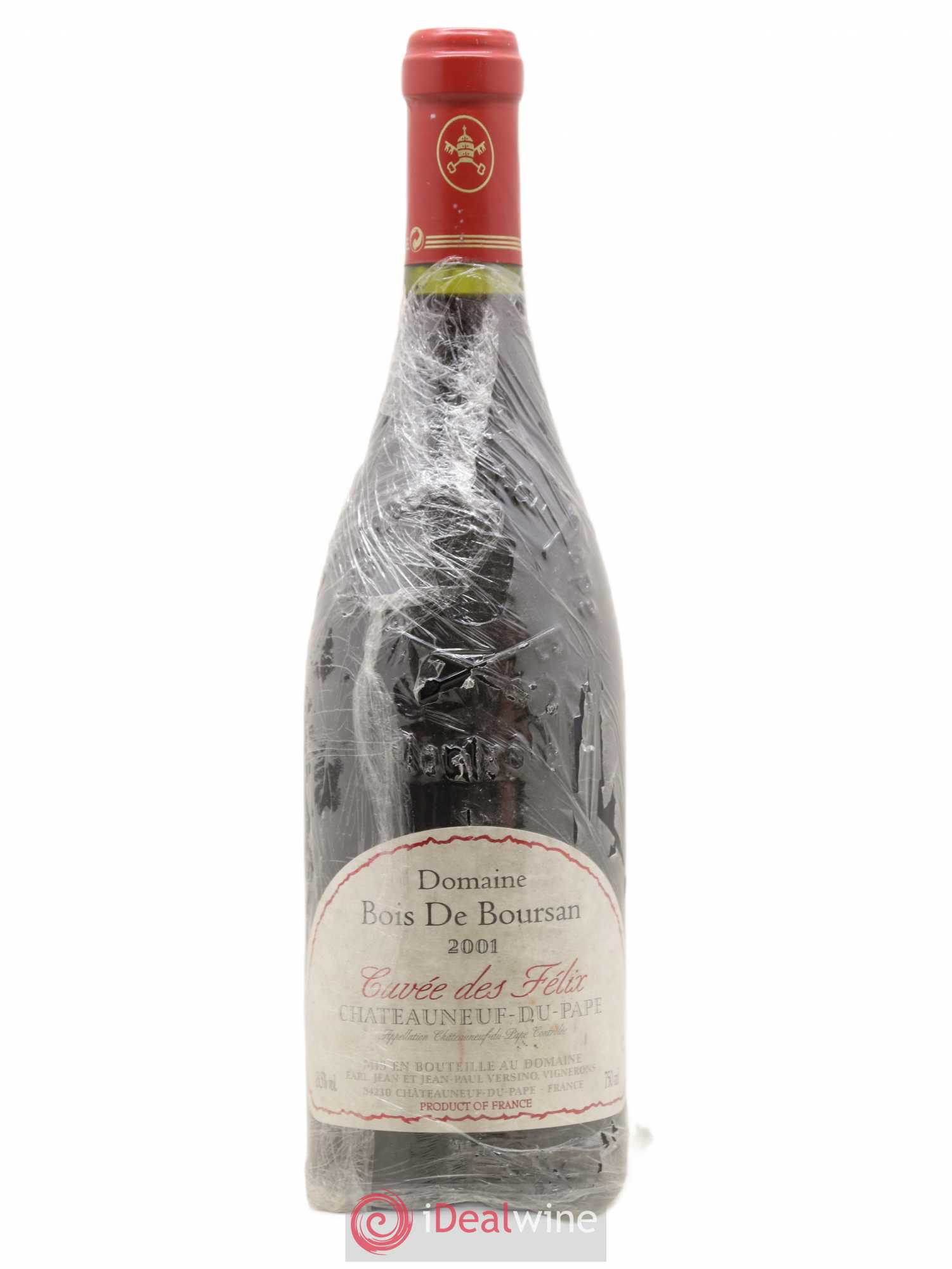 Châteauneuf-du-Pape Bois de Boursan (Domaine) Cuvée des Félix Jean et Jean-Paul Versino 2001 - Lot de 1 bouteille - 0