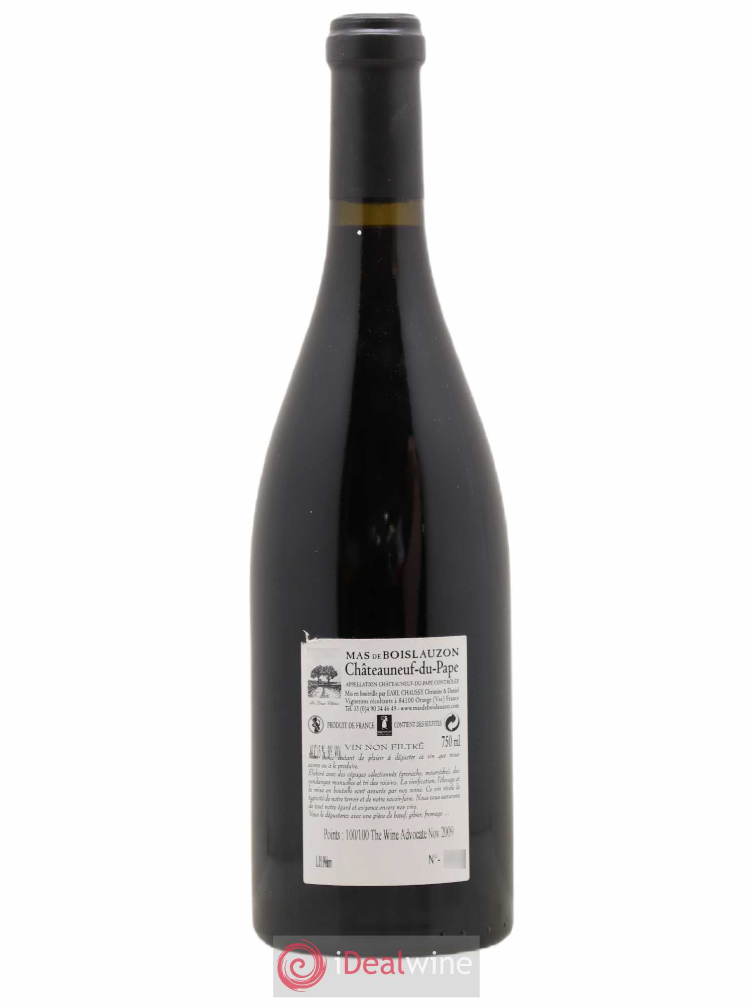 Châteauneuf-du-Pape Mas de Boislauzon Cuvée du Quet Christine et Daniel Chaussy 2007 - Lot de 1 bouteille - 1