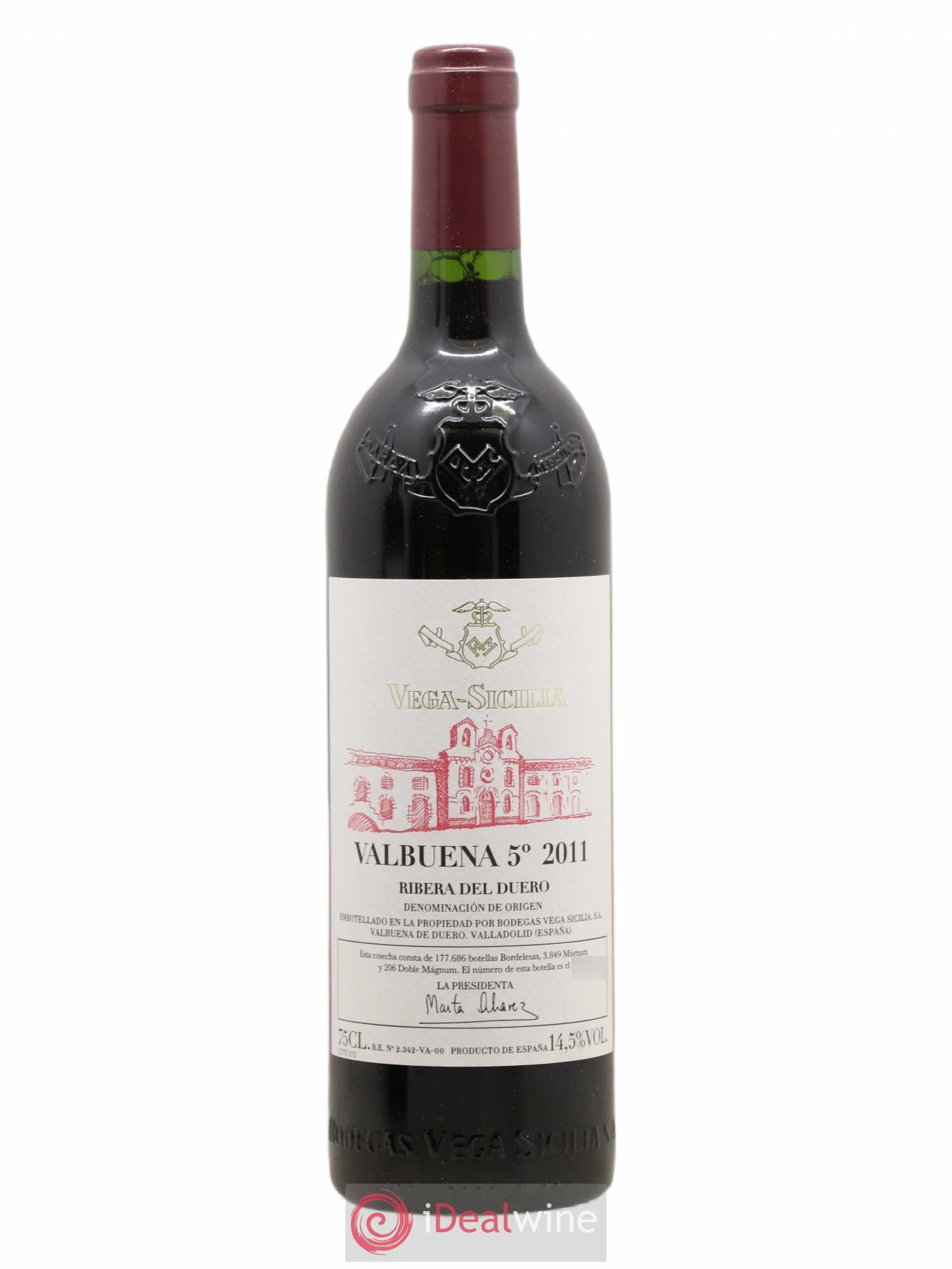 Ribera Del Duero DO Vega Sicilia Valbuena 5 ano Famille Alvarez 2011 - Lot de 1 bouteille - 0