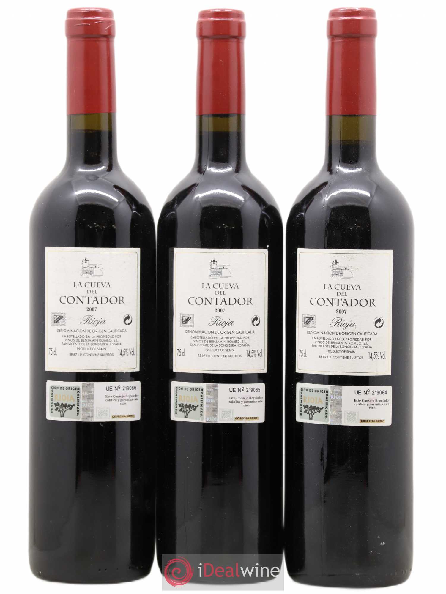 Rioja DOCA La Cueva del Contador Bodega Contador - Benjamin Romeo 2007 - Lot of 3 bottles - 1