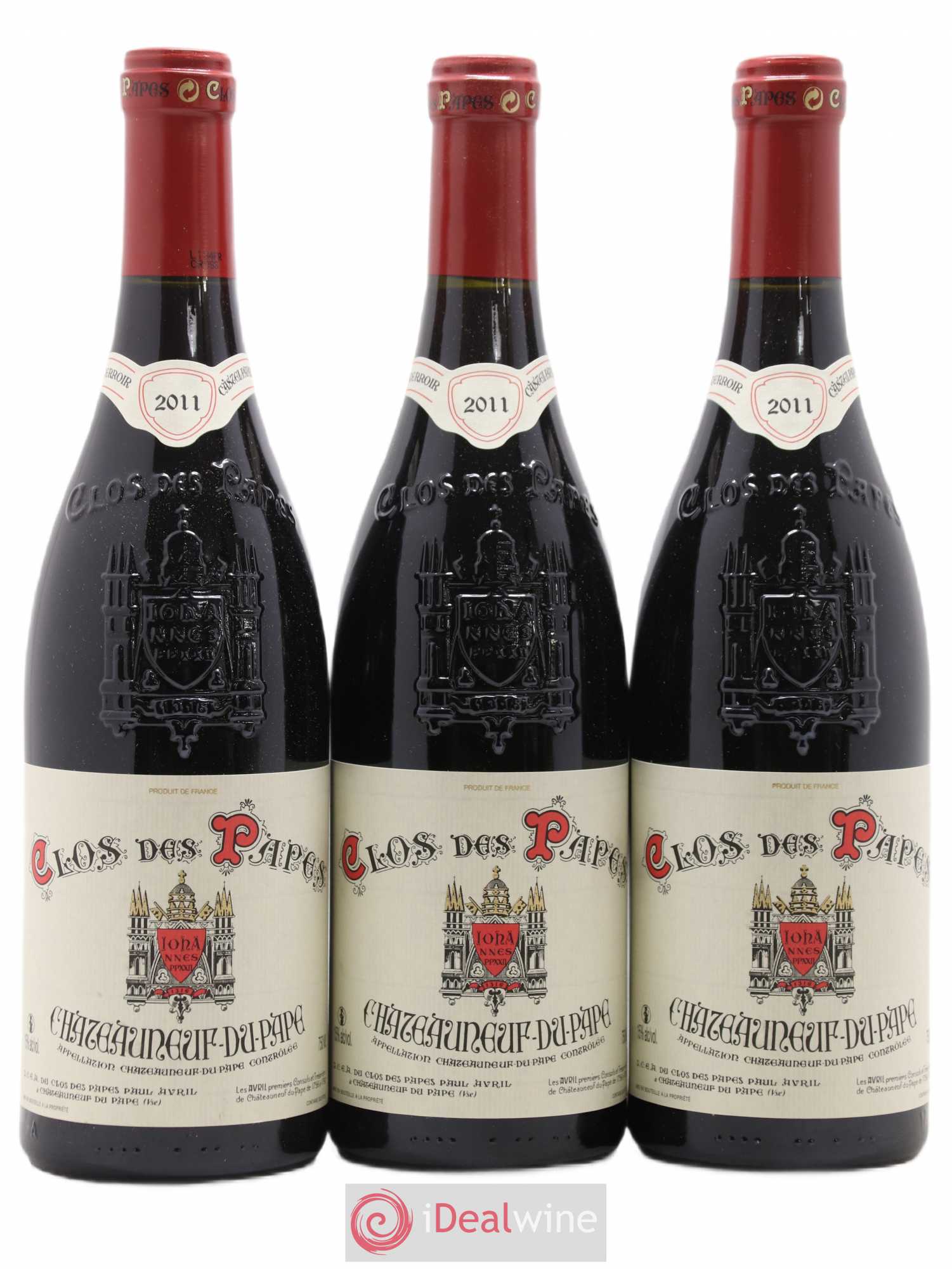 Châteauneuf-du-Pape Clos des Papes - Paul Avril 2011 - Lot de 3 bouteilles - 0