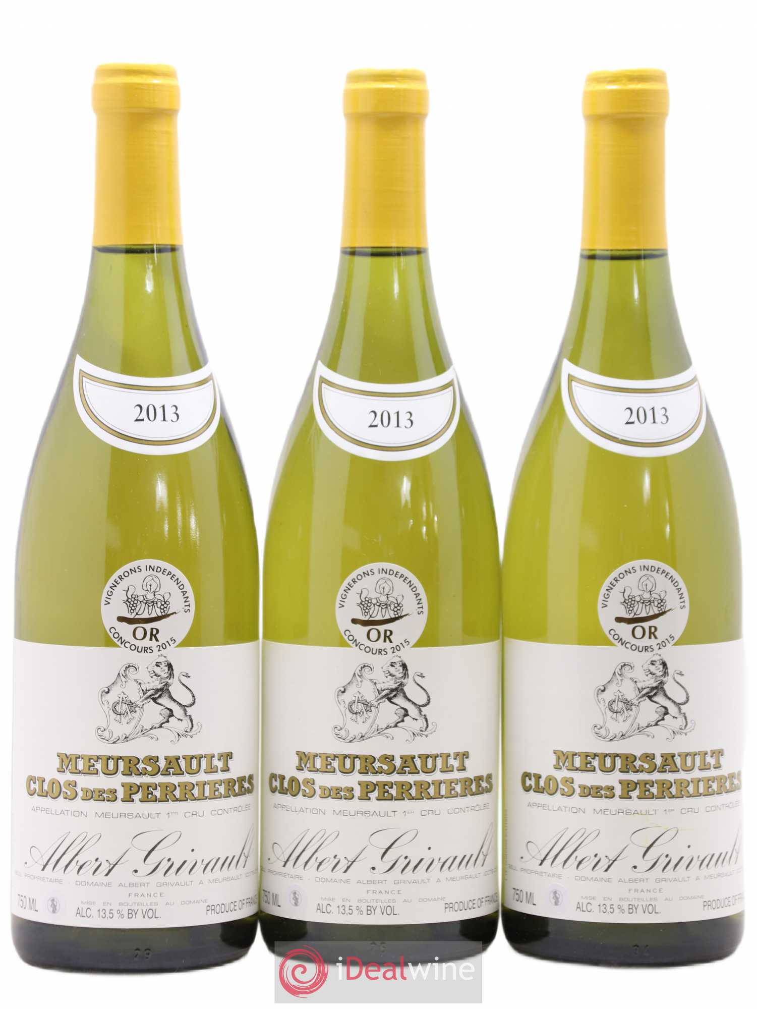 Meursault 1er Cru Clos des Perrières Albert Grivault 2013 - Lot de 3 bouteilles - 0