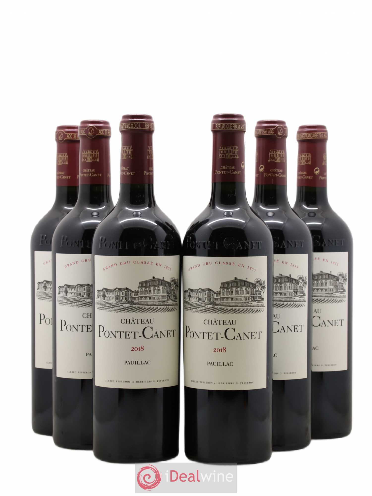 Château Pontet Canet 5ème Grand Cru Classé 2018 - Lot de 6 bouteilles - 0
