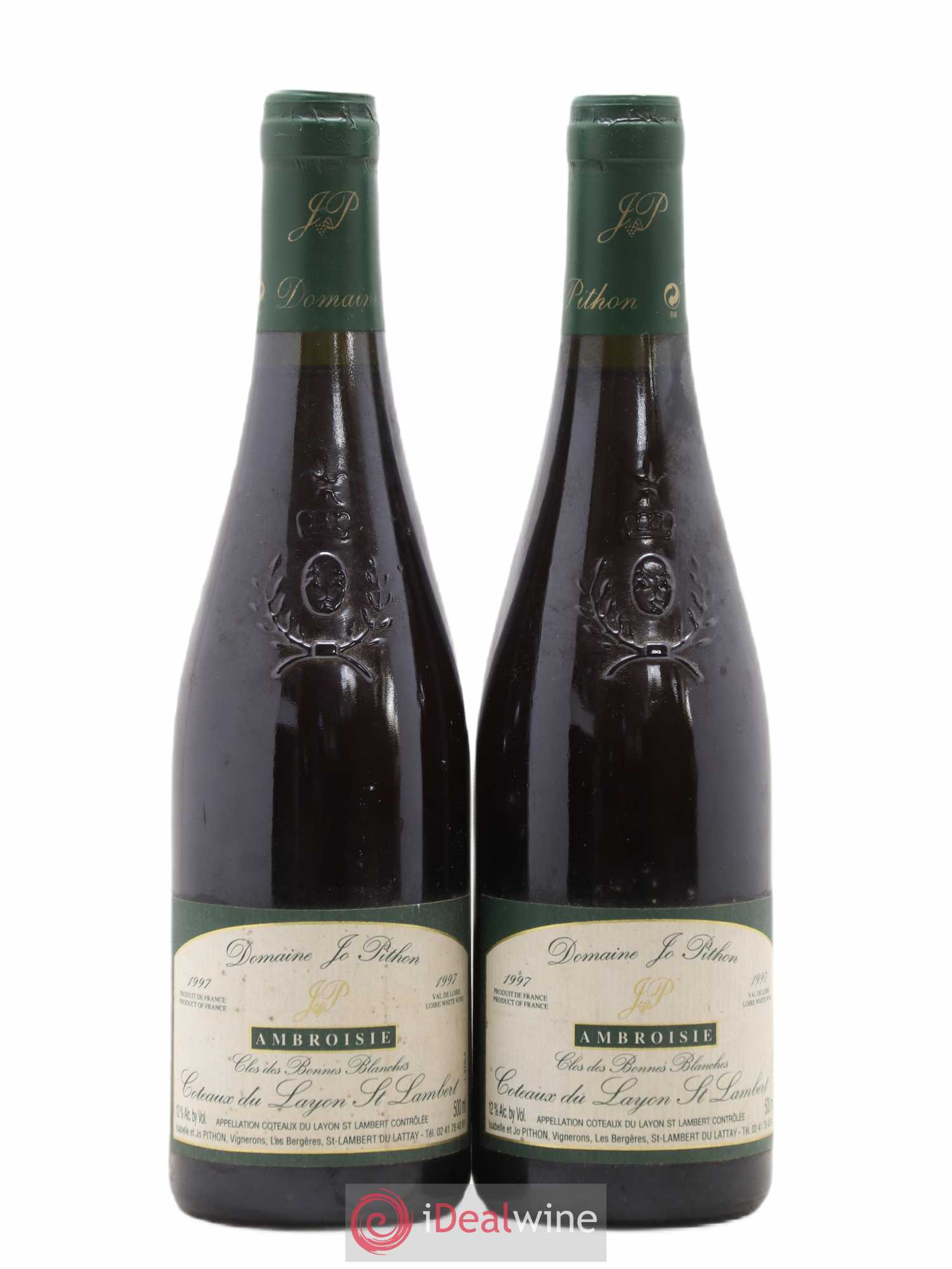 Coteaux du Layon Saint-Lambert Ambroisie Clos des Bonnes Blanches Jo Pithon (Domaine) 50cl 1997 - Lotto di 2 bottiglie - 0