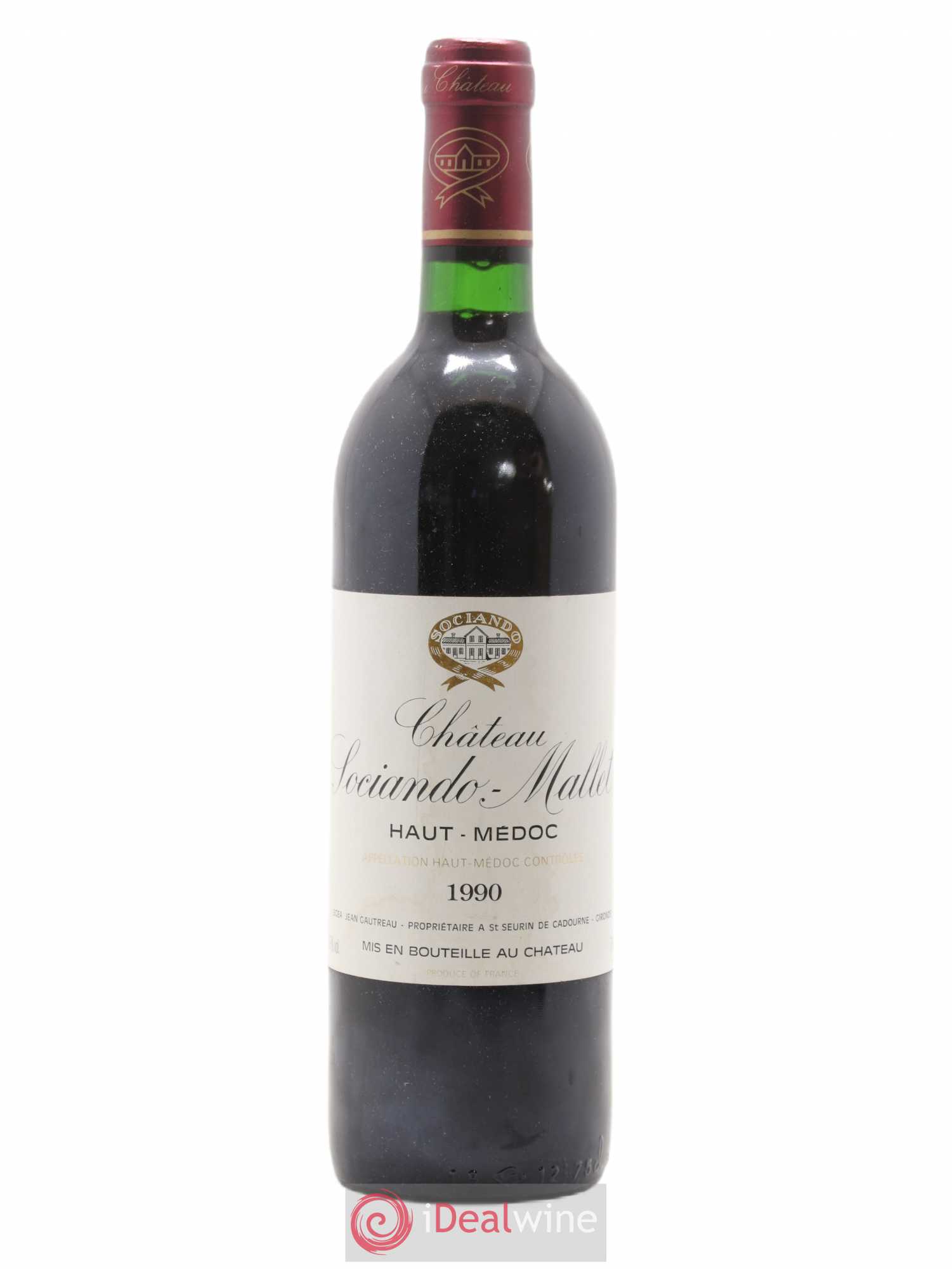 Château Sociando Mallet 1990 - Lot de 1 bouteille - 0