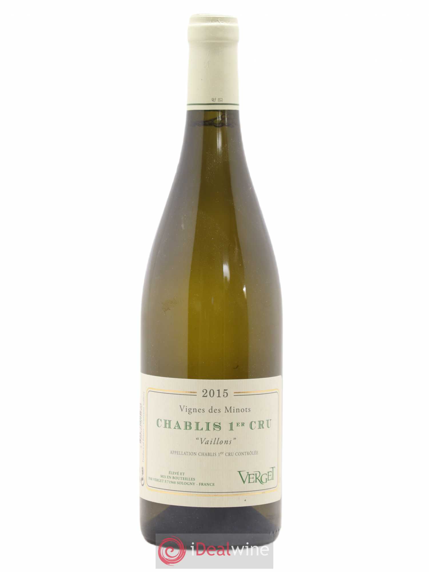 Chablis 1er Cru Vaillons Vignes des Minots Verget 2015 - Lot de 1 bouteille - 0