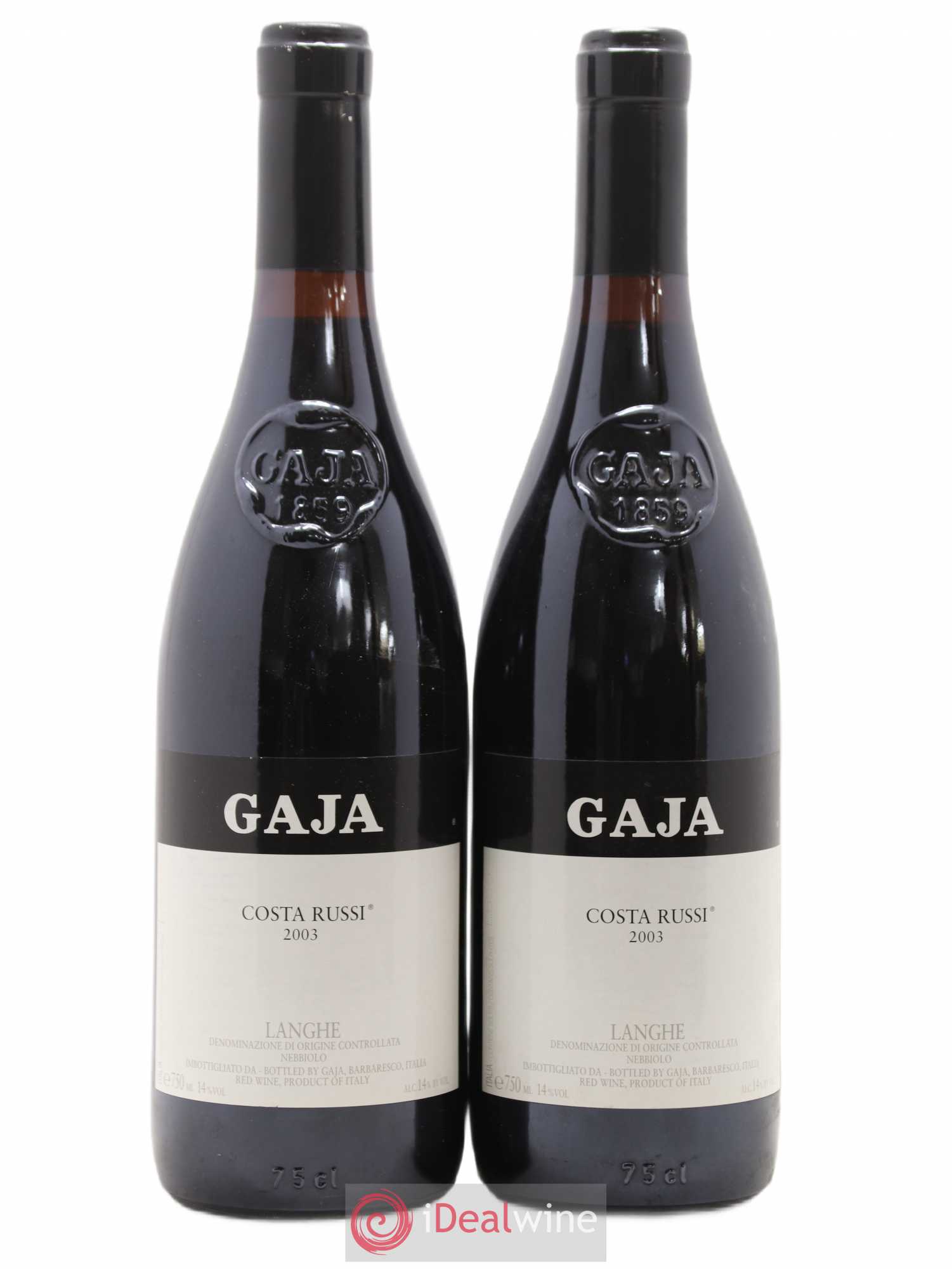 Langhe Costa Russi Angelo Gaja 2003 - Lot de 2 bouteilles - 0
