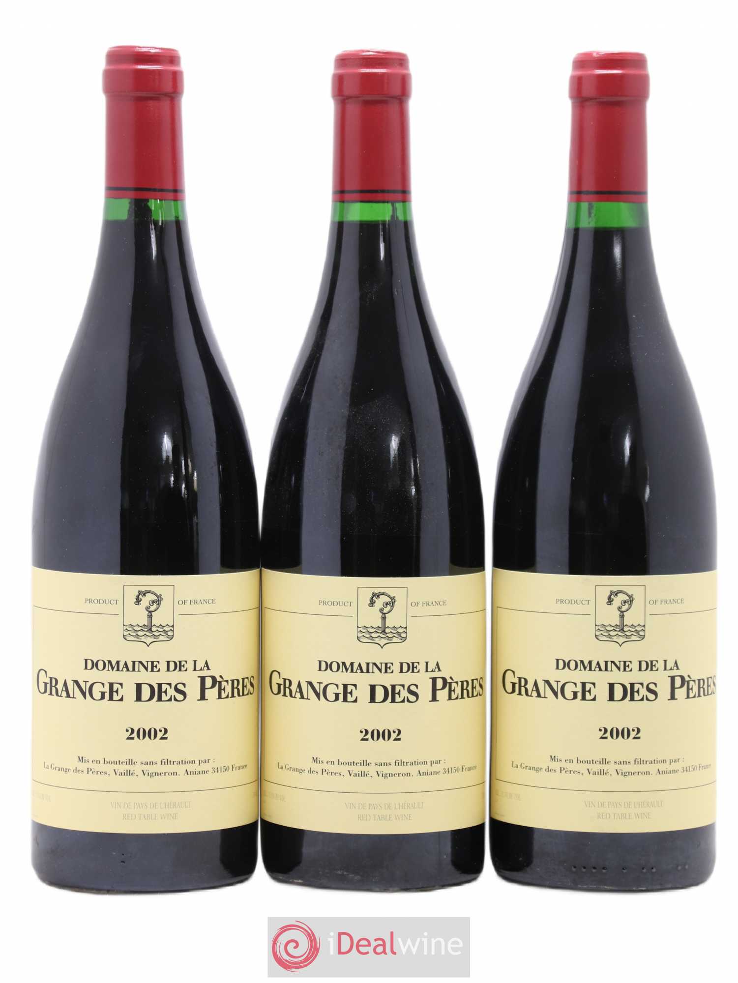 Pays d'Hérault Grange des Pères Laurent Vaillé 2002 - Lot de 3 bouteilles - 0
