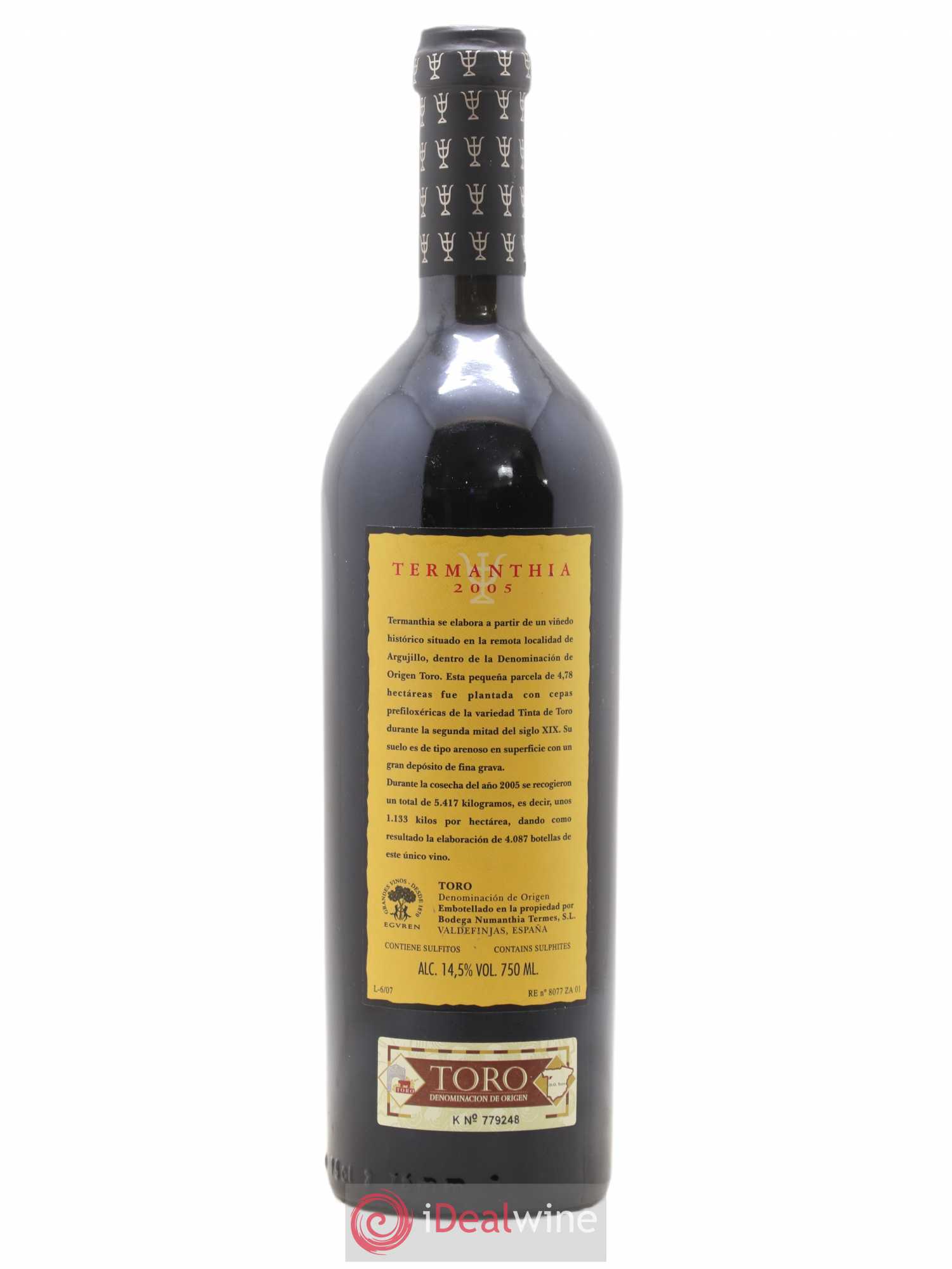 Toro DO Bodega Numanthia Termanthia 2005 - Lot de 1 bouteille - 1