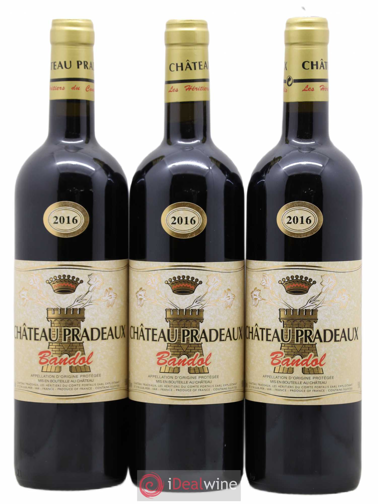 Bandol Château Pradeaux Famille Portalis 2016 - Lot de 3 bouteilles - 0
