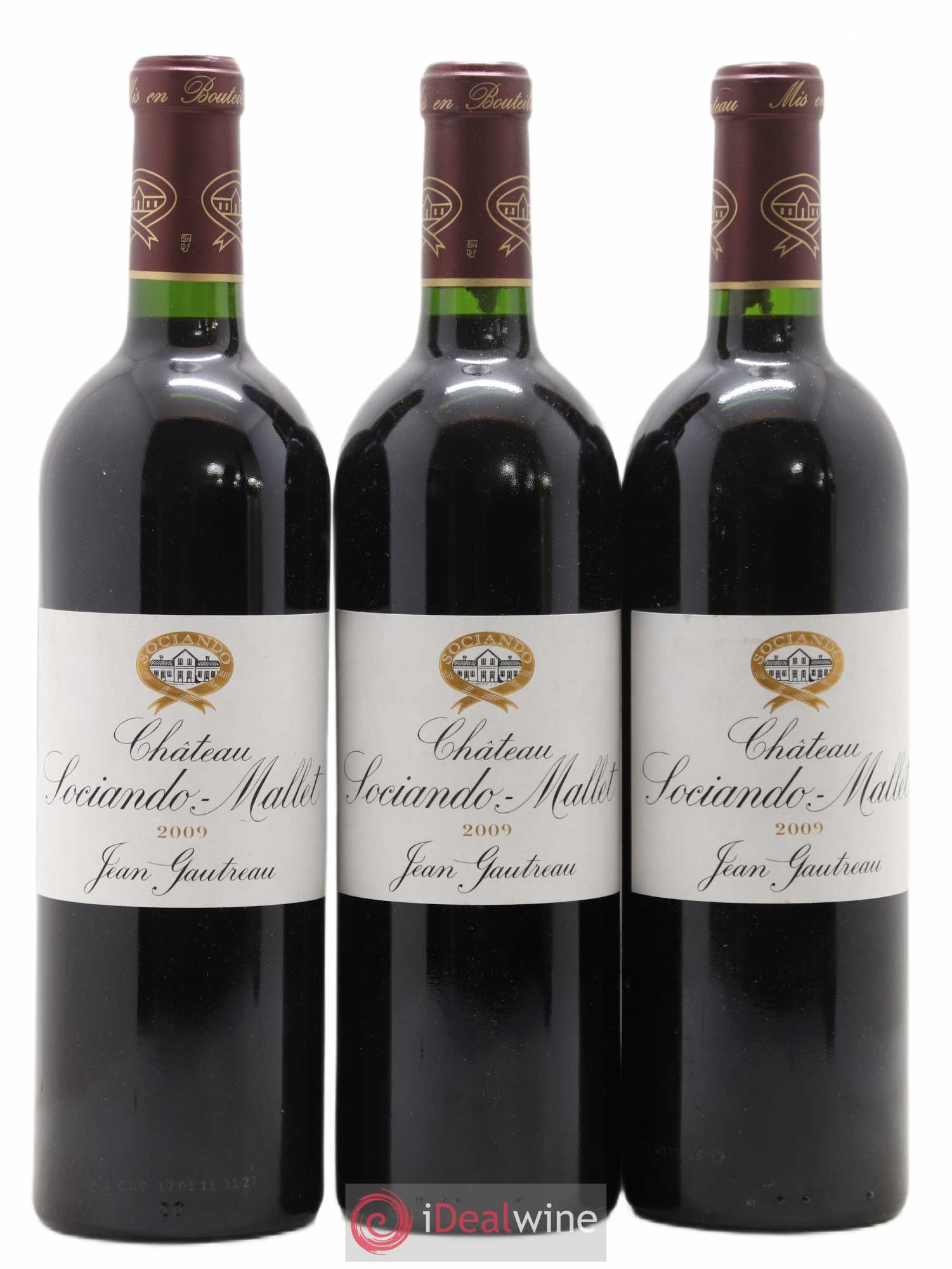 Château Sociando Mallet 2009 - Lot de 3 bouteilles - 0