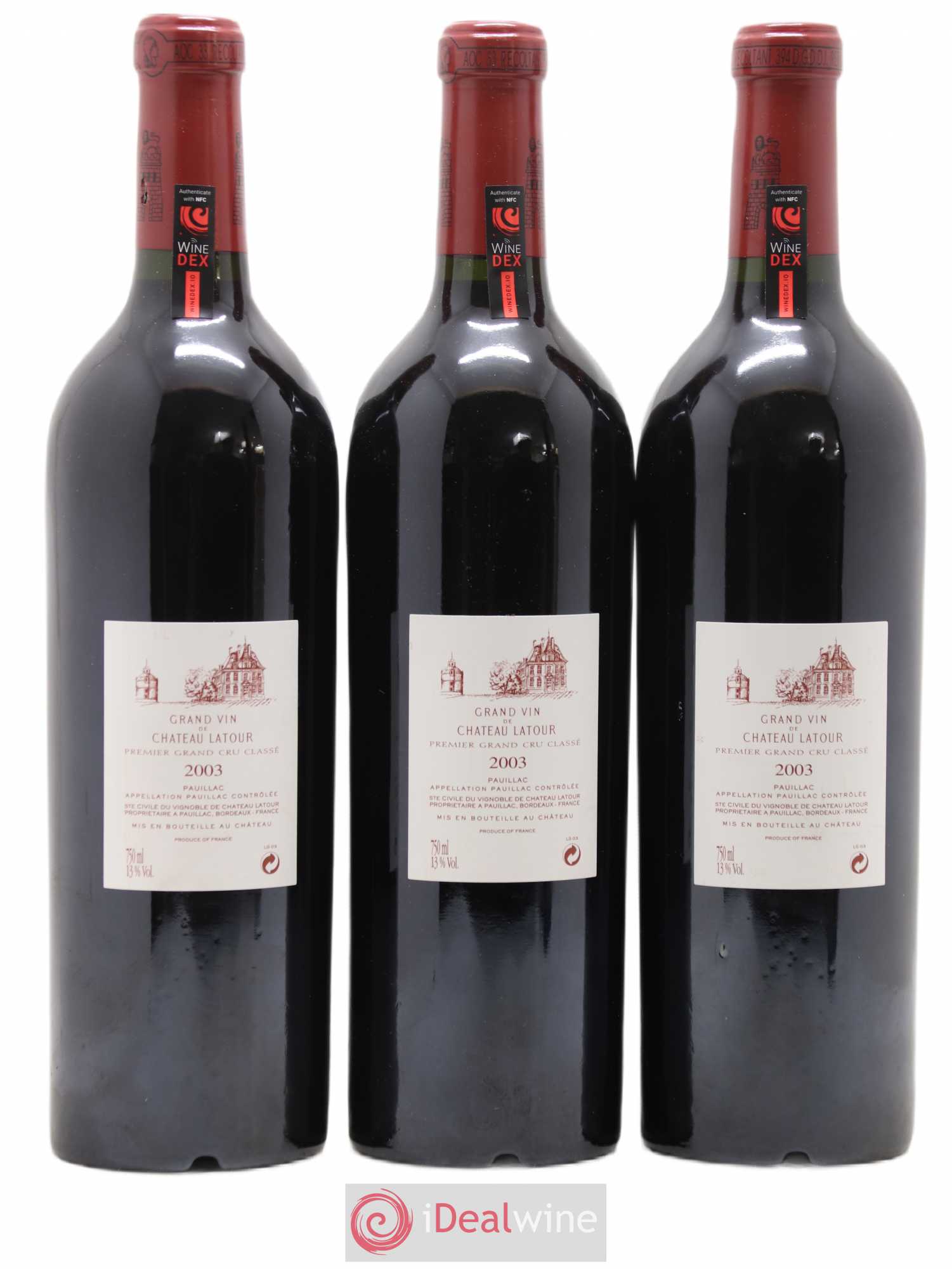 Château Latour 1er Grand Cru Classé 2003 - Lot de 3 bouteilles - 1