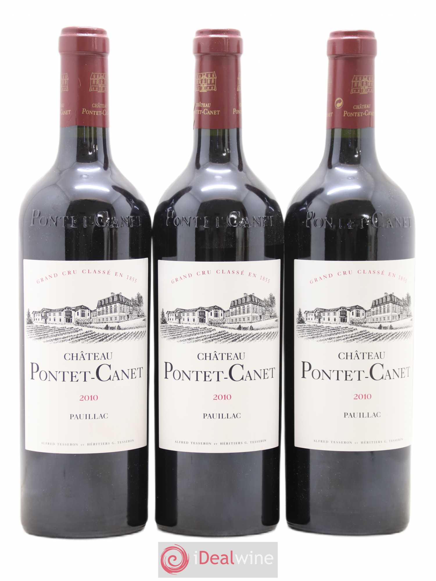 Château Pontet Canet 5ème Grand Cru Classé 2010 - Lot de 3 bouteilles - 0
