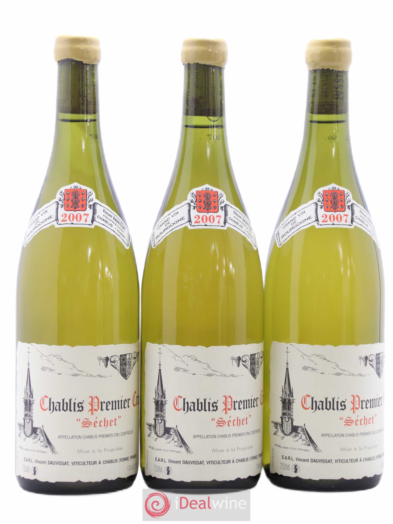 Chablis 1er Cru Séchet Vincent Dauvissat (Domaine) 2007 - Lot de 3 bouteilles - 0