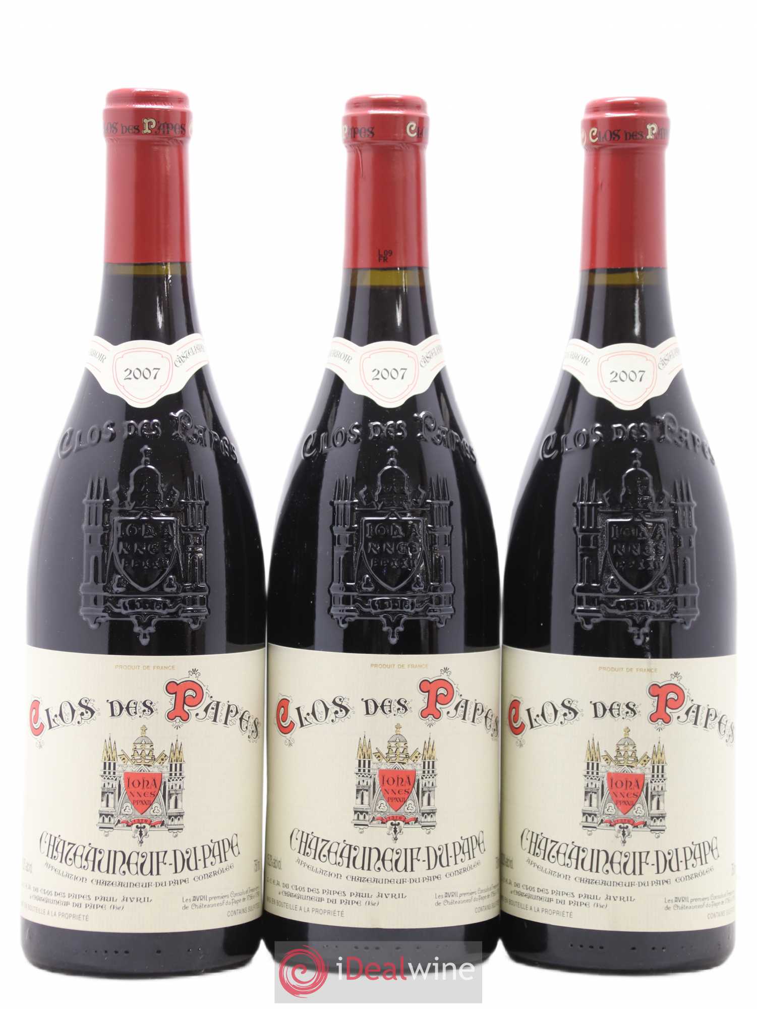 Châteauneuf-du-Pape Clos des Papes - Paul Avril 2007 - Lot de 3 bouteilles - 0
