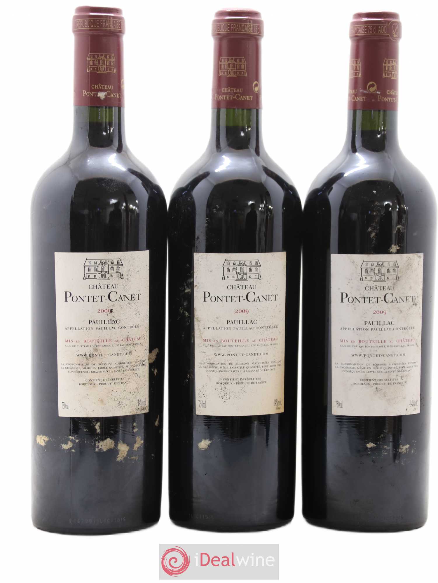 Château Pontet Canet 5ème Grand Cru Classé 2009 - Lot de 3 bouteilles - 1