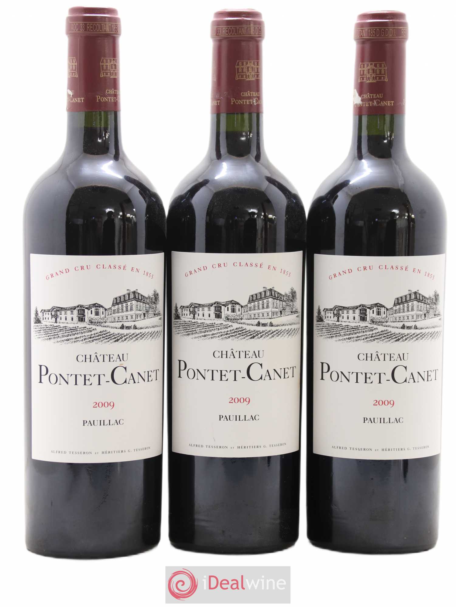 Château Pontet Canet 5ème Grand Cru Classé 2009 - Lot de 3 bouteilles - 0