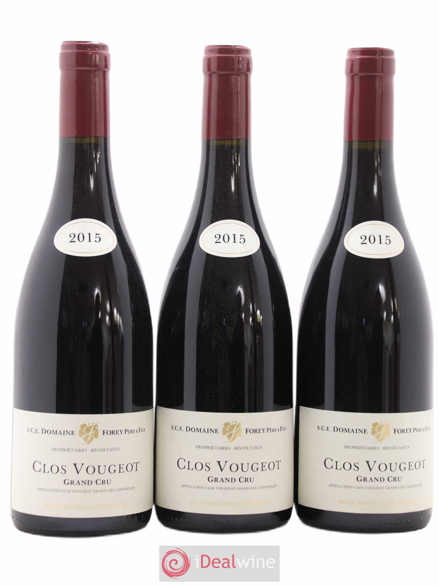 Clos de Vougeot Grand Cru Forey Père et Fils (Domaine) 2015 - Lot de 3 bouteilles - 0