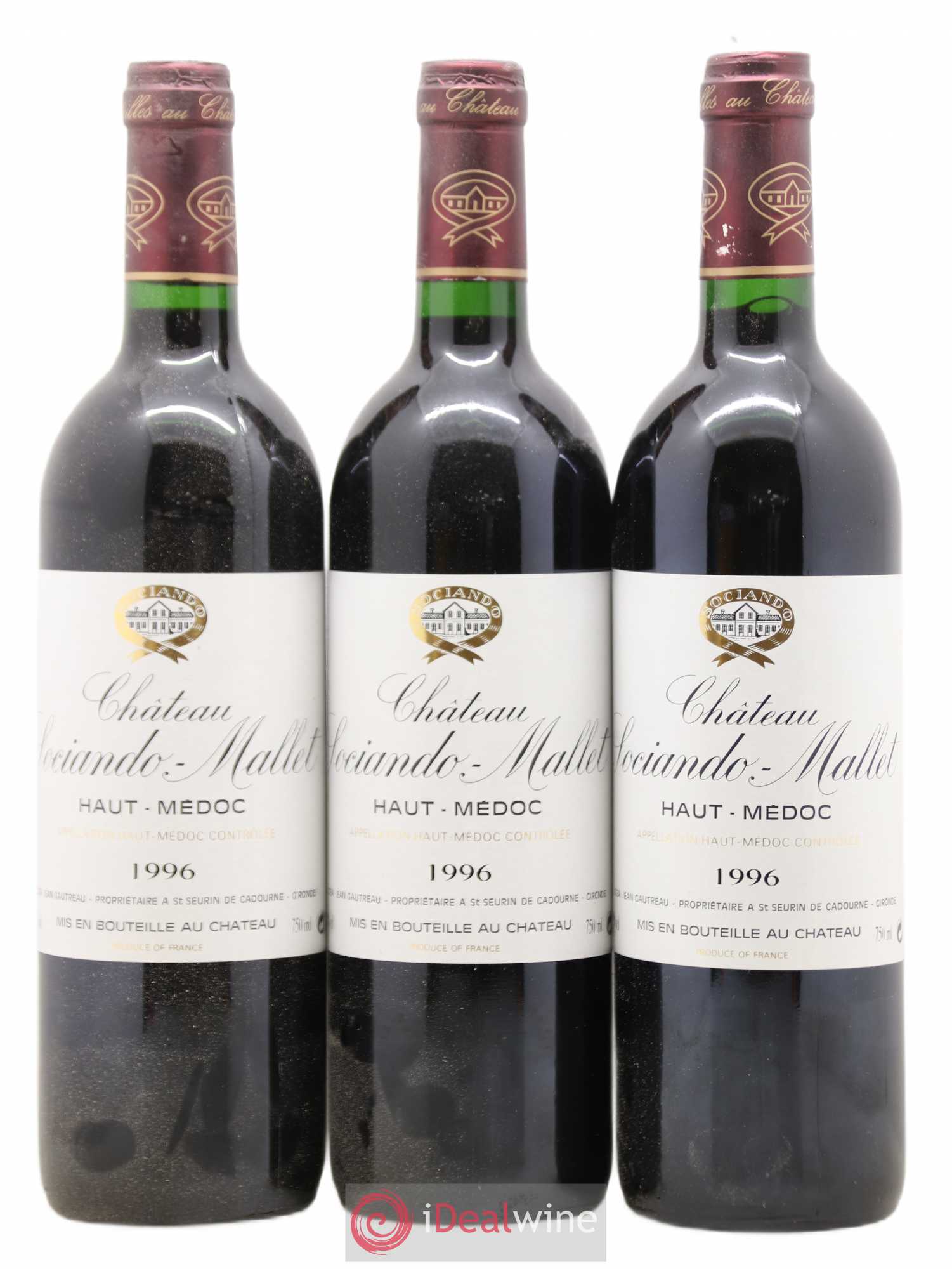 Château Sociando Mallet 1996 - Lot de 6 bouteilles - 2