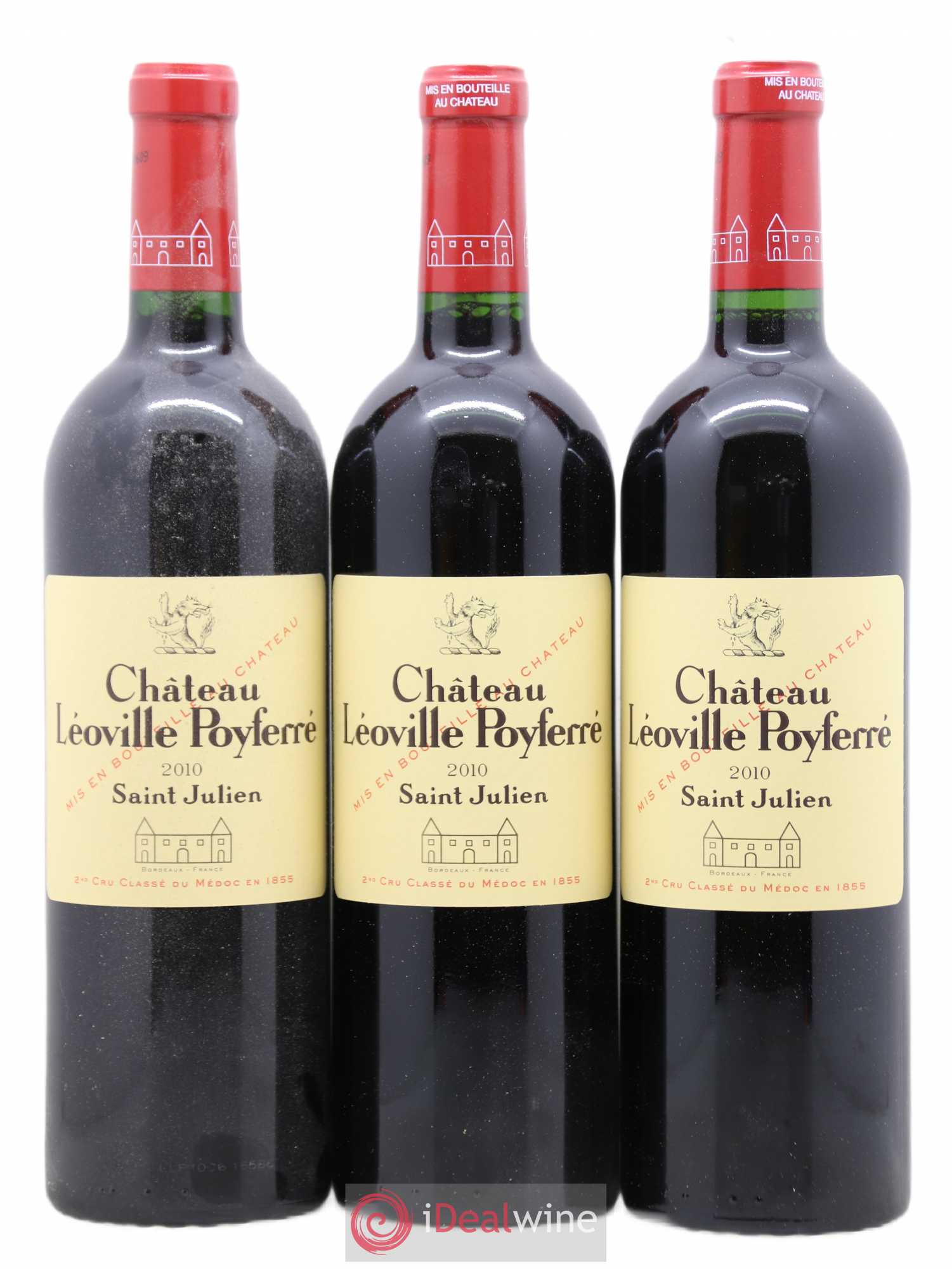 Château Léoville Poyferré 2ème Grand Cru Classé 2010 - Lotto di 3 bottiglie - 1