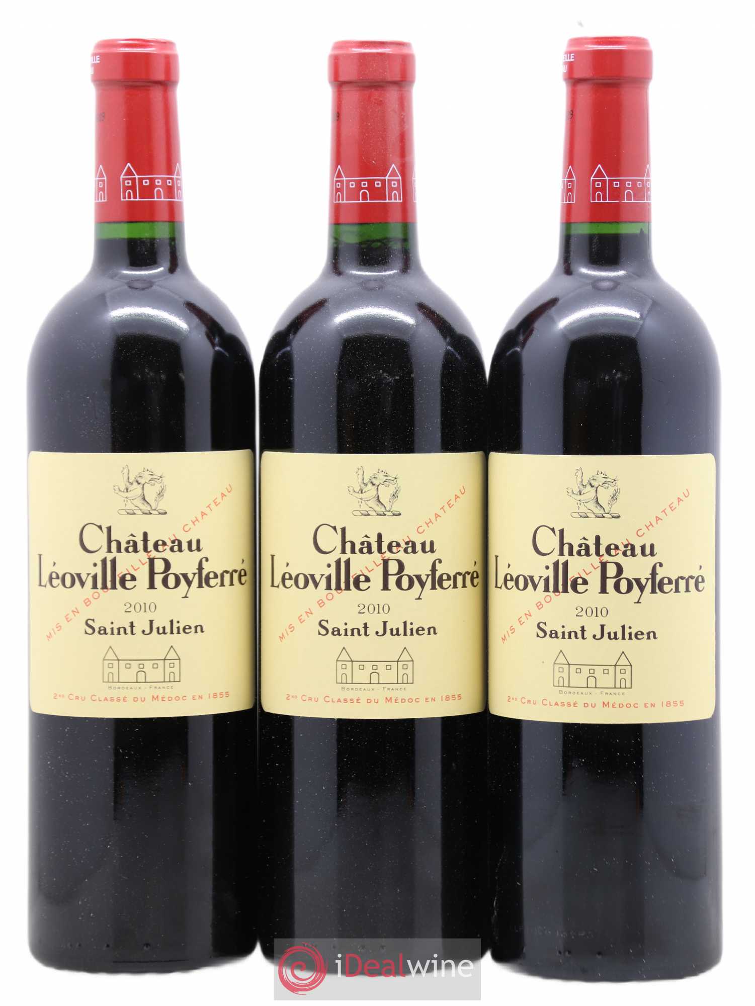 Château Léoville Poyferré 2ème Grand Cru Classé 2010 - Lotto di 3 bottiglie - 2