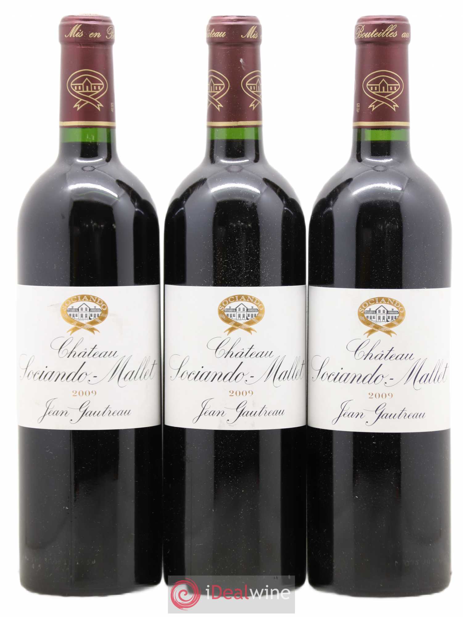 Château Sociando Mallet 2009 - Lot de 3 bouteilles - 0