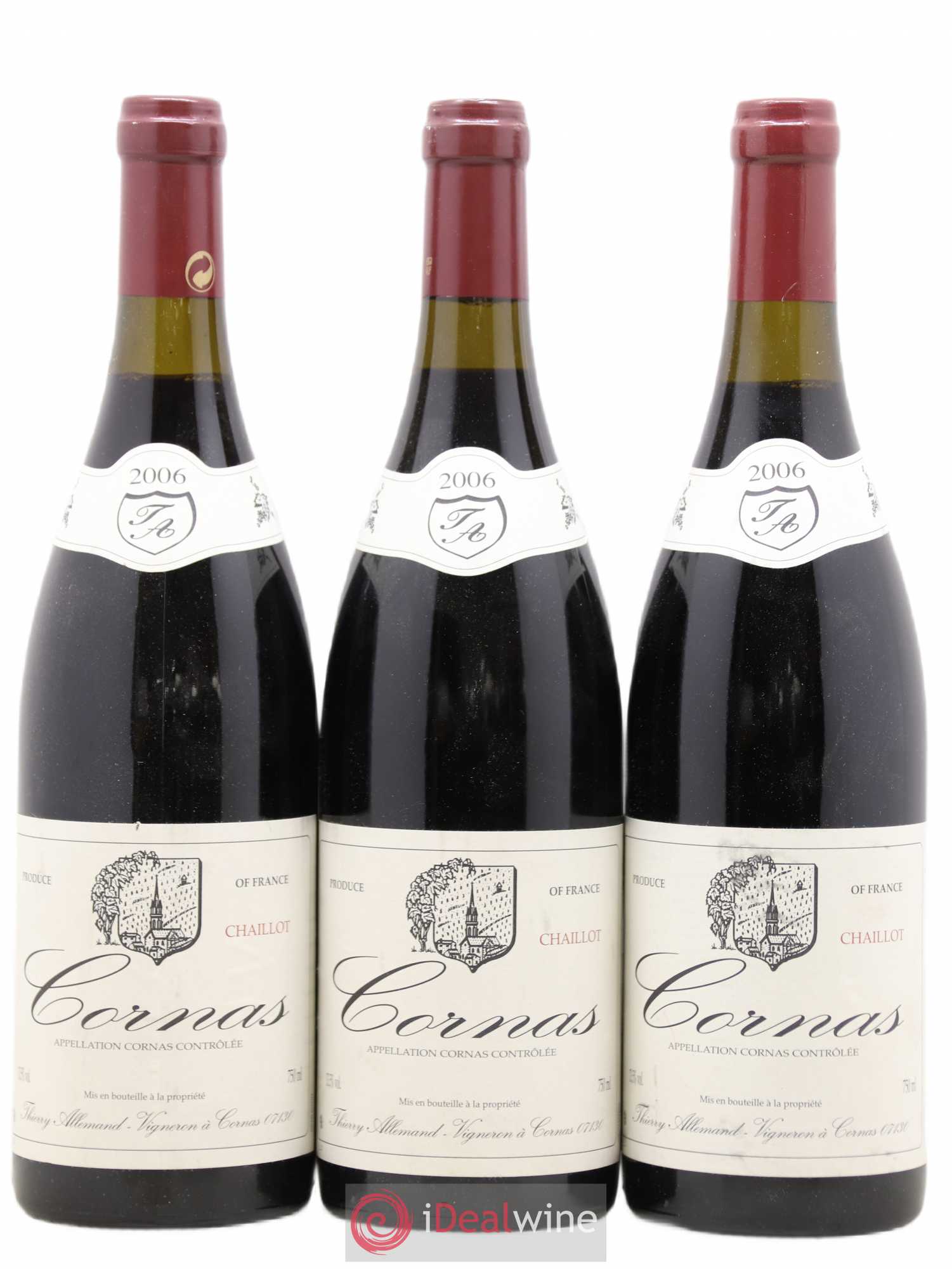 Cornas Chaillot Thierry Allemand 2006 - Lot de 3 bouteilles - 0