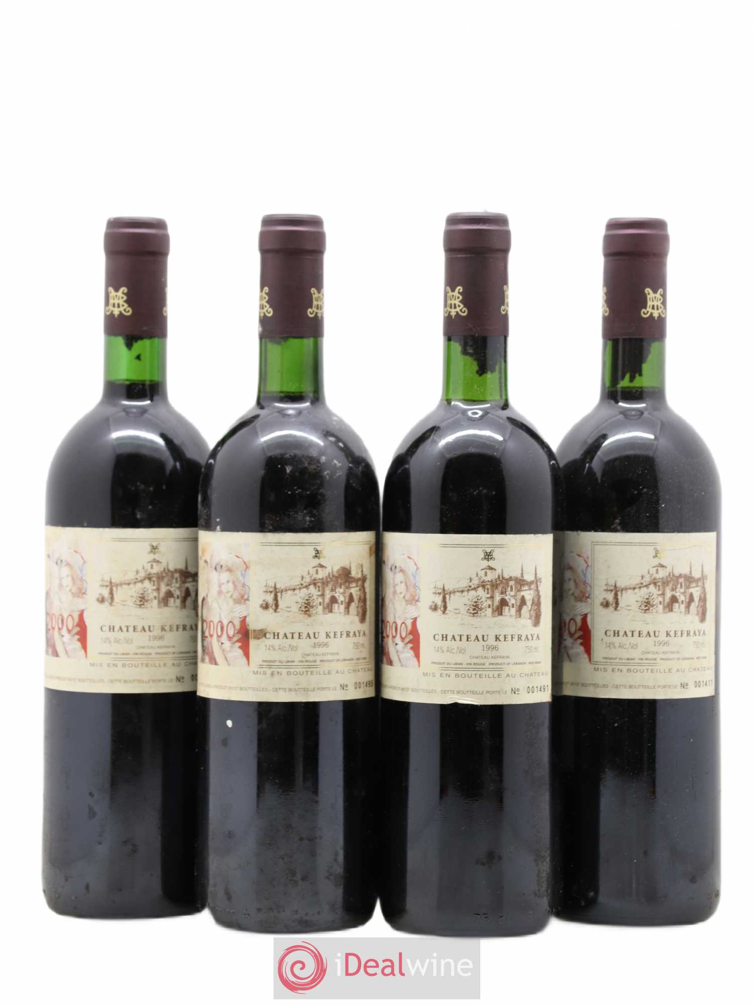 Vallée de la Békaa Château Kefraya Michel de Bustros 1996 - Lot de 4 bouteilles - 0