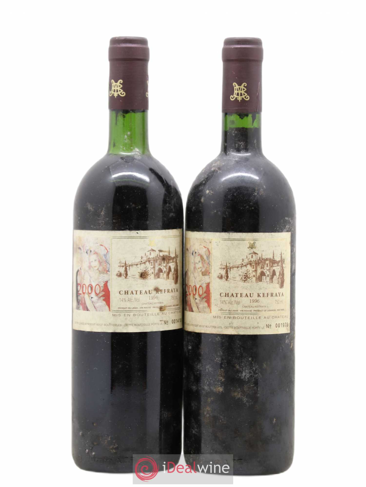 Vallée de la Békaa Château Kefraya Michel de Bustros 1996 - Lot de 2 bouteilles - 0