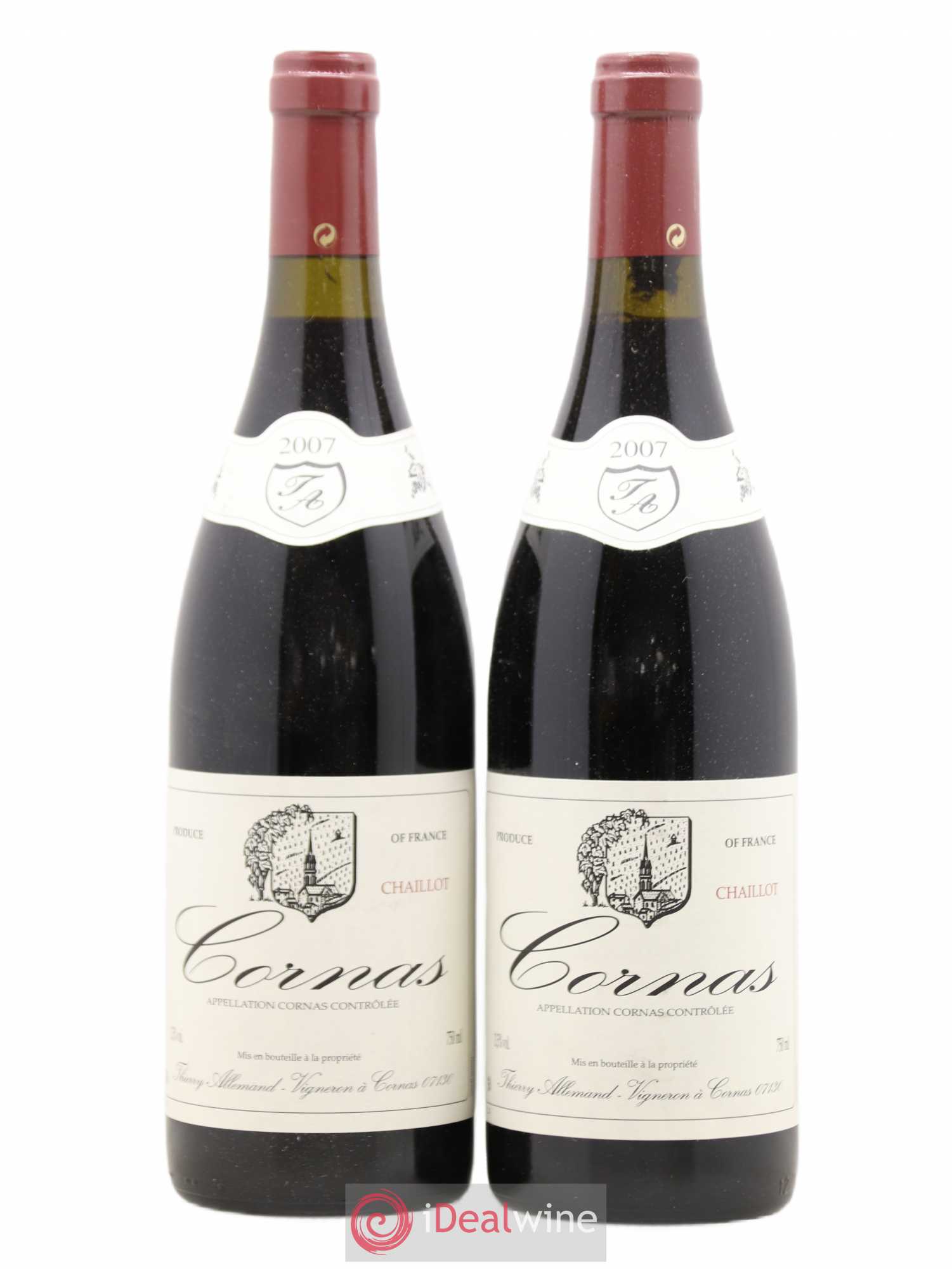 Cornas Chaillot Thierry Allemand 2007 - Lot de 2 bouteilles - 0